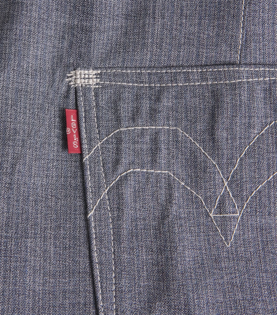 Junya Watanabe MAN Mens x Levis's Wool Cuffed Trousers Blue Gray Image 6