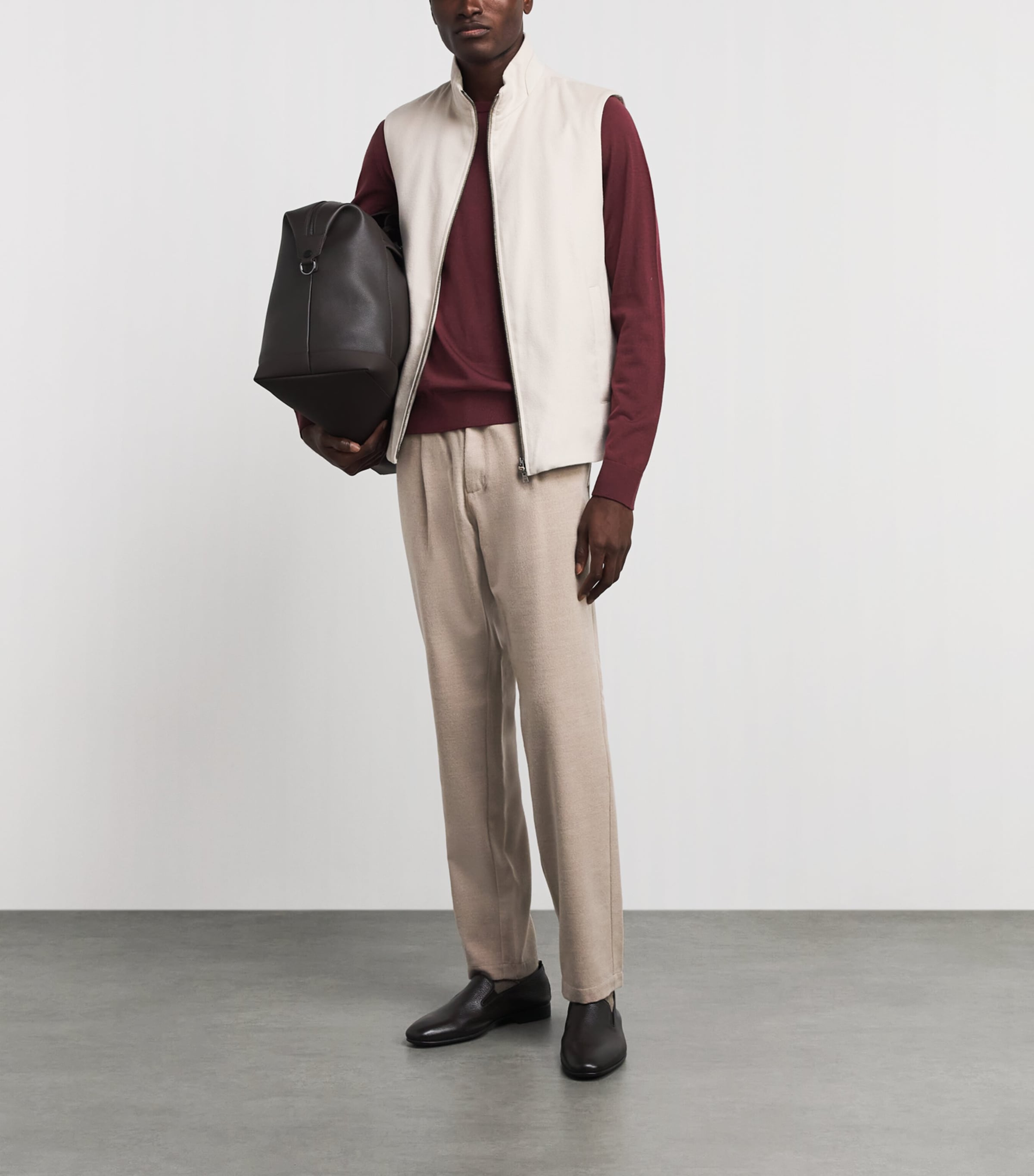 Pal Zileri Mens Wool Sweater Bordeaux Image 2