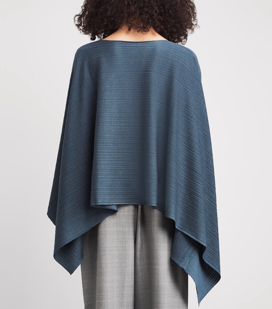 Plissé Cropped Poncho B60 BLUE - PETROL Image 4