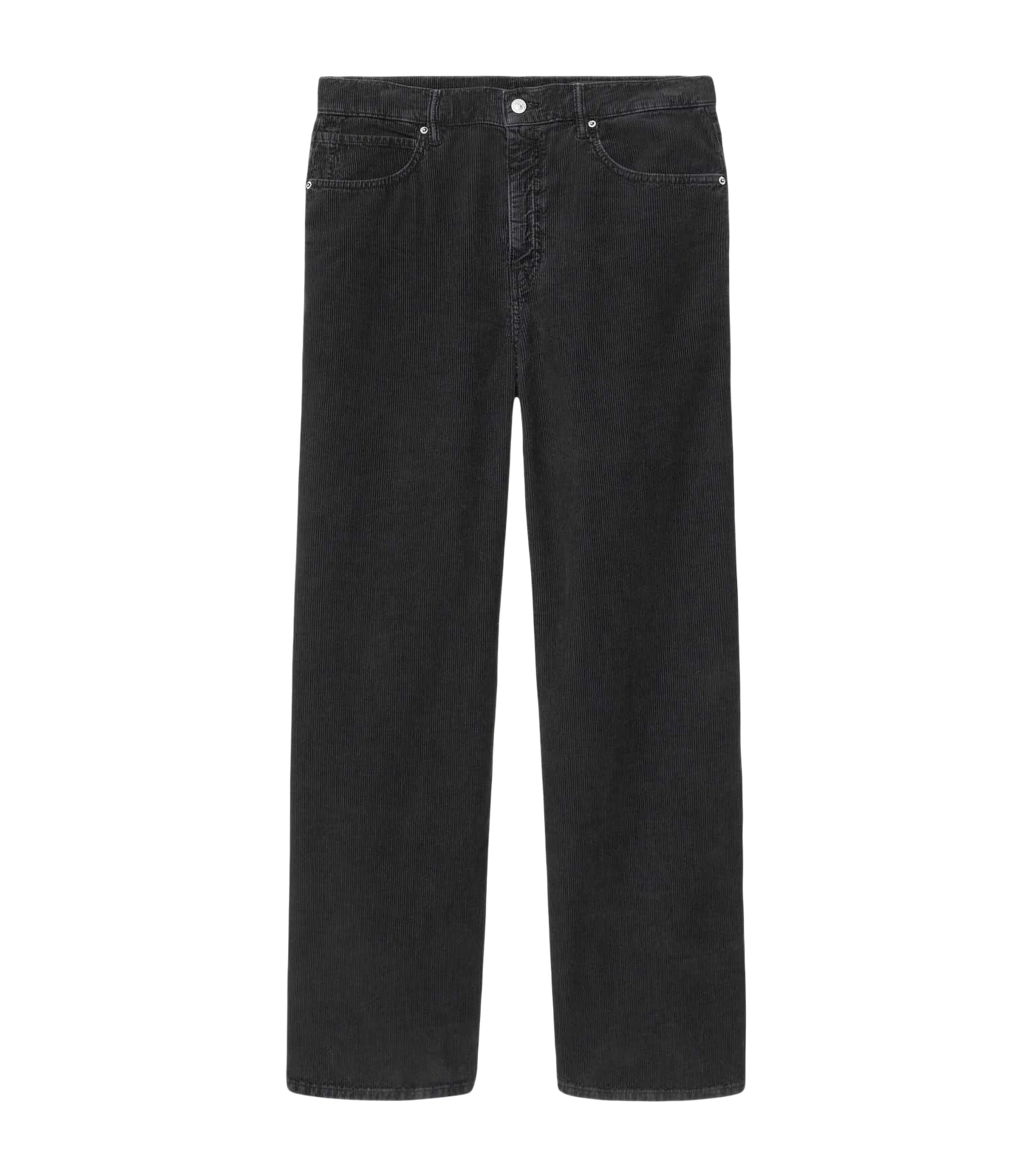 AllSaints Mens Croduroy Lenny Wide-Leg Jeans Navy Blue Image 1