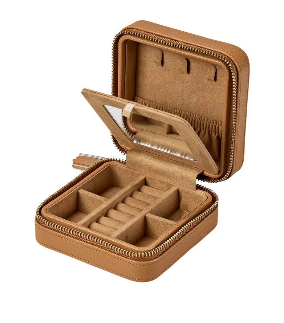 WOLF Lauren Travel Jewellery Case Caramel Image 4