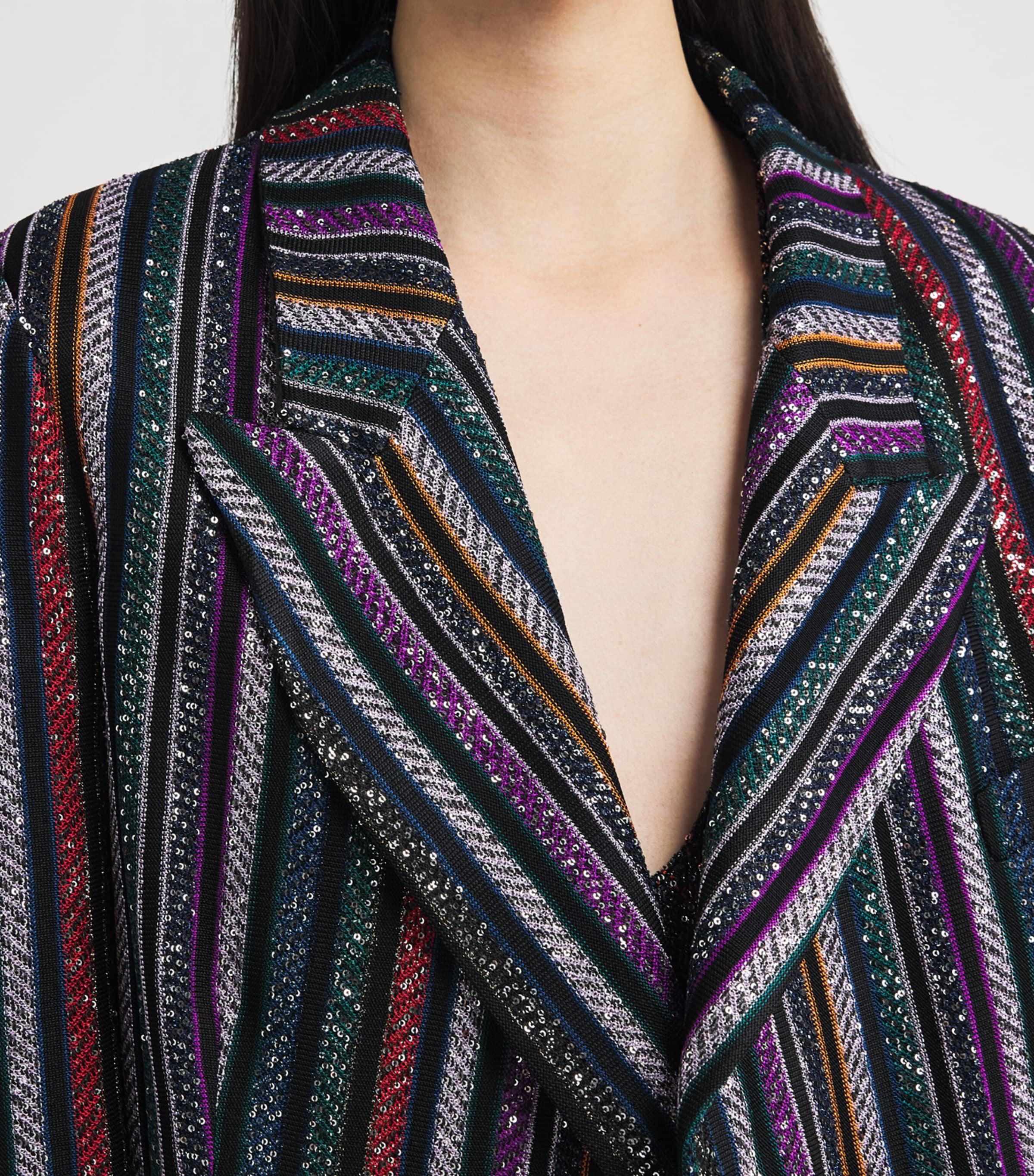 Sequin Stripe Blazer SM9T4 MULTICOLOR Image 6