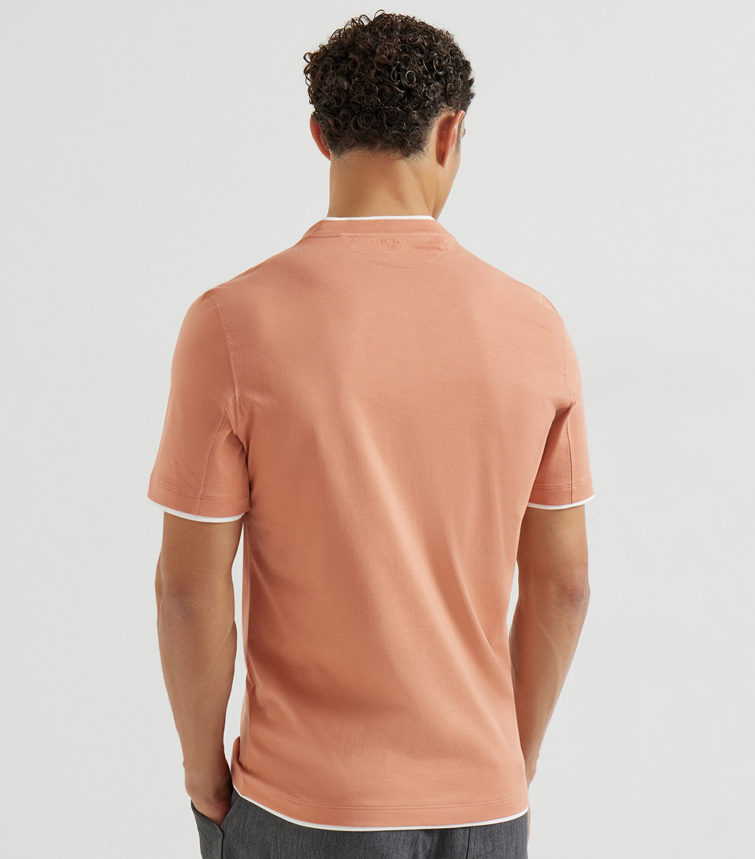 Brunello Cucinelli Mens Cotton Faux-Layered T-Shirt Image 5