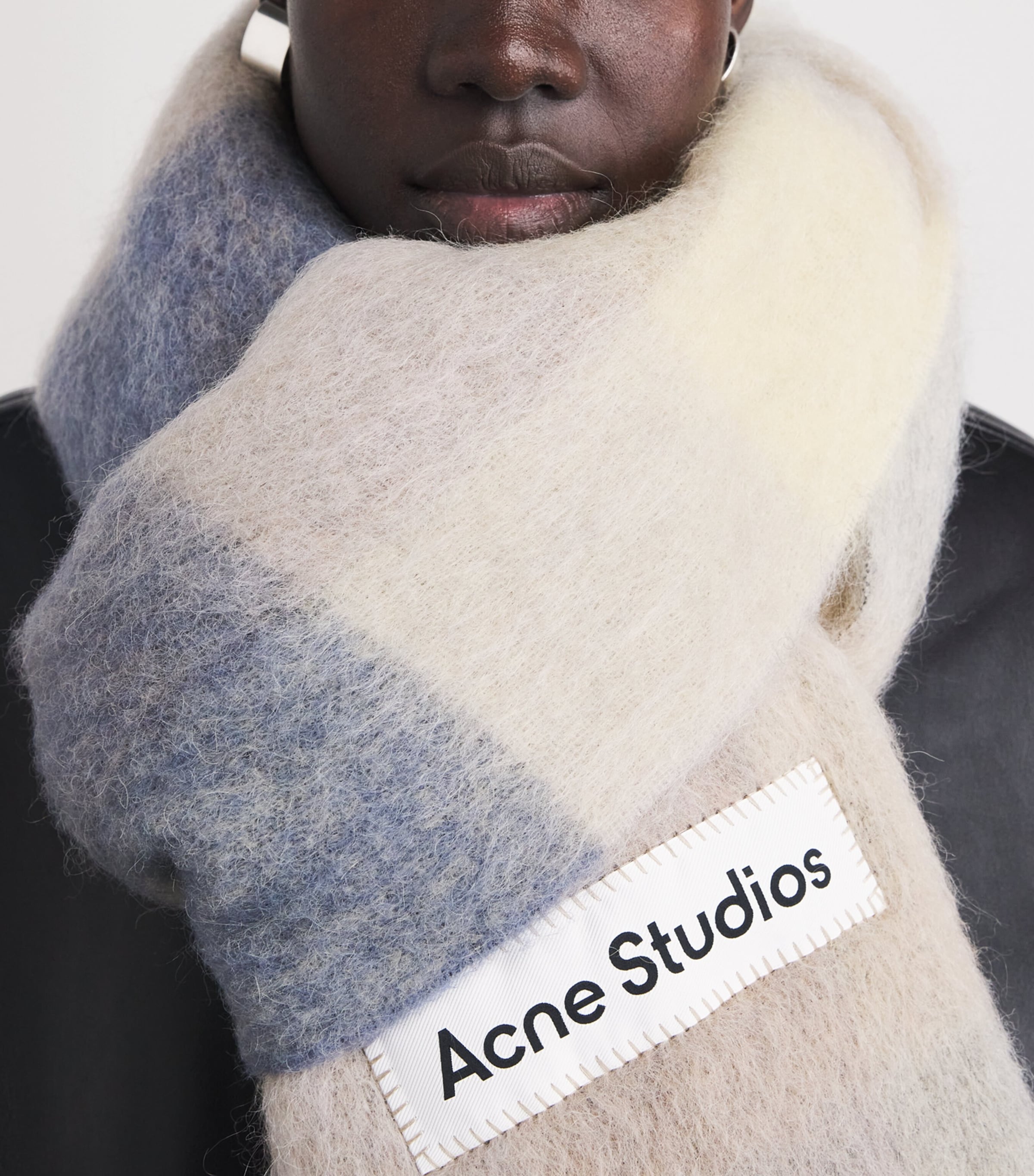 Acne Studios Check Fringe Scarf Vanilla/beige/lavndr Image 2