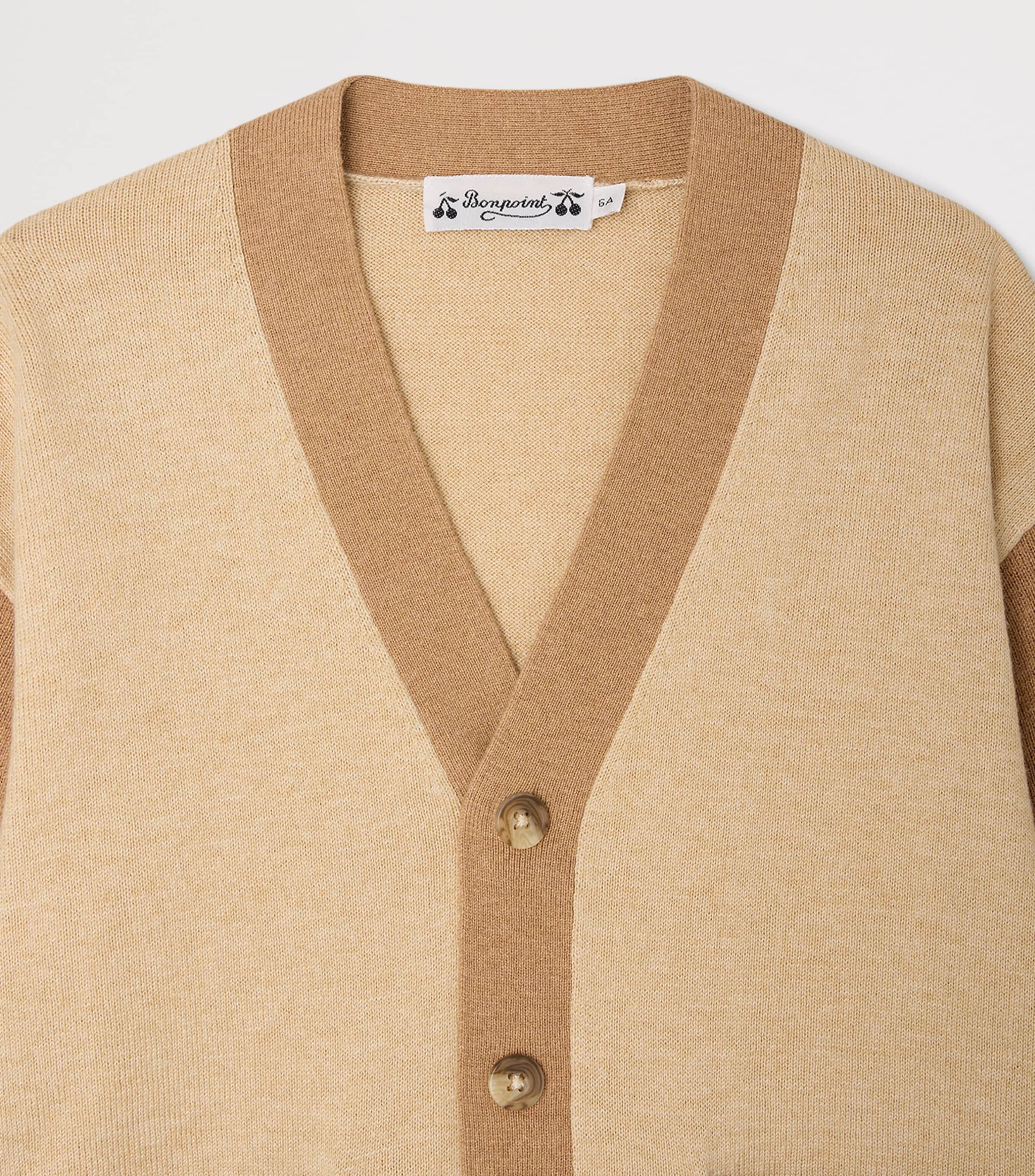 Cotton-Cashmere Edouard Cardigan (10-14 Years) BEIGE CHINE Image 3