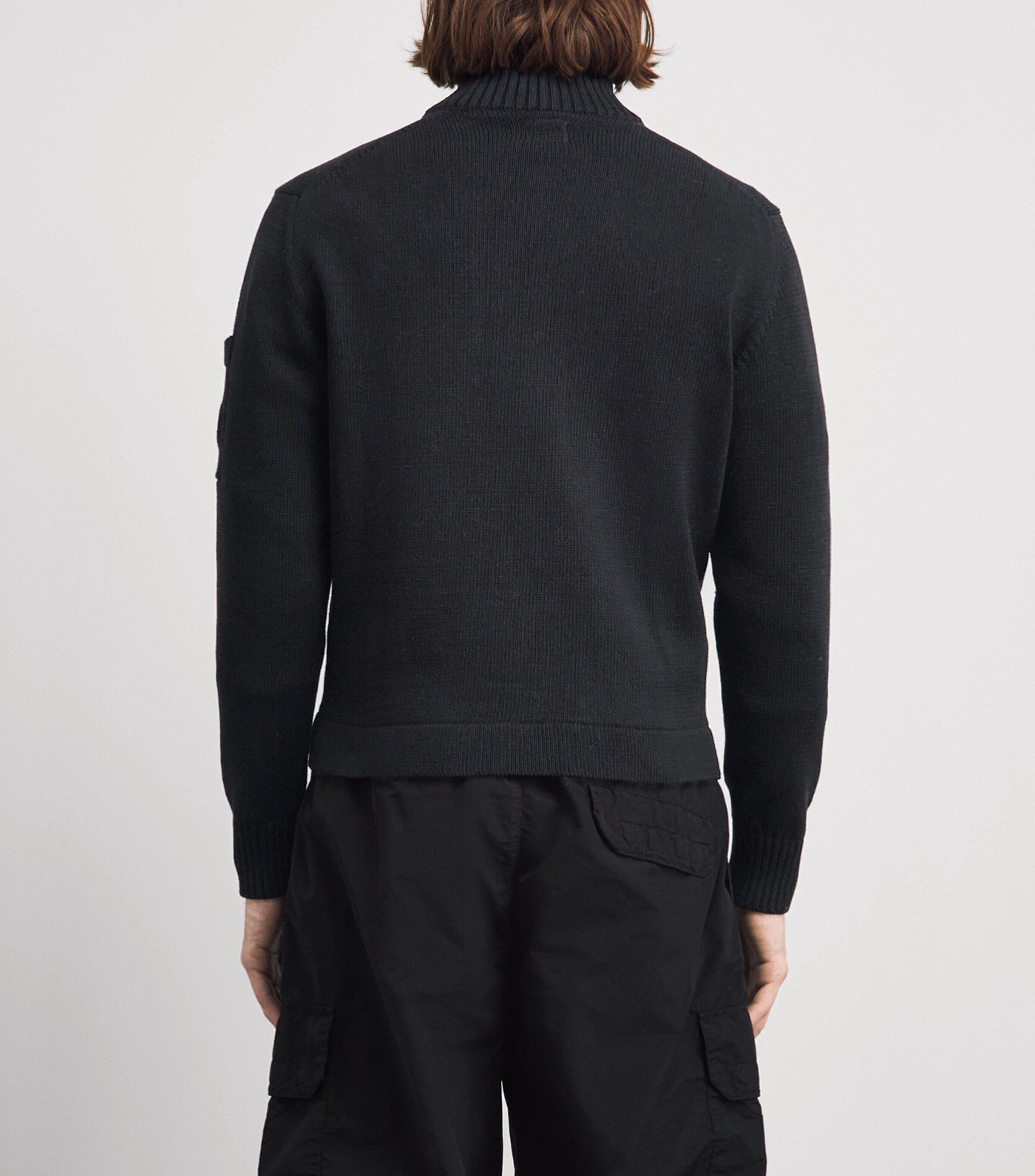 C.P. Company Mens Cotton Zip-Up Cardigan Black Image 5
