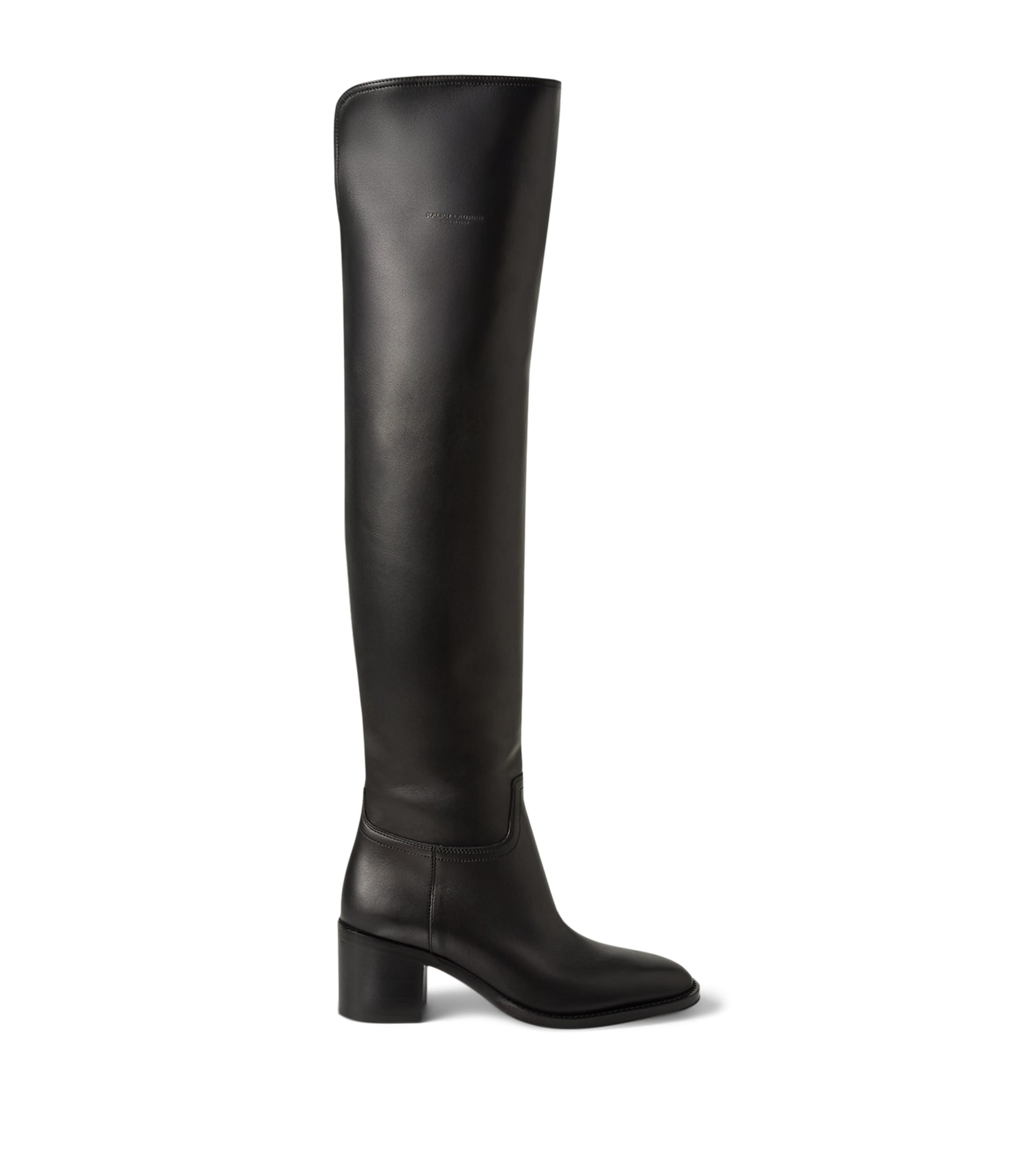 Ralph Lauren 55mm Barnet Leather Over-the-knee Boots In Black