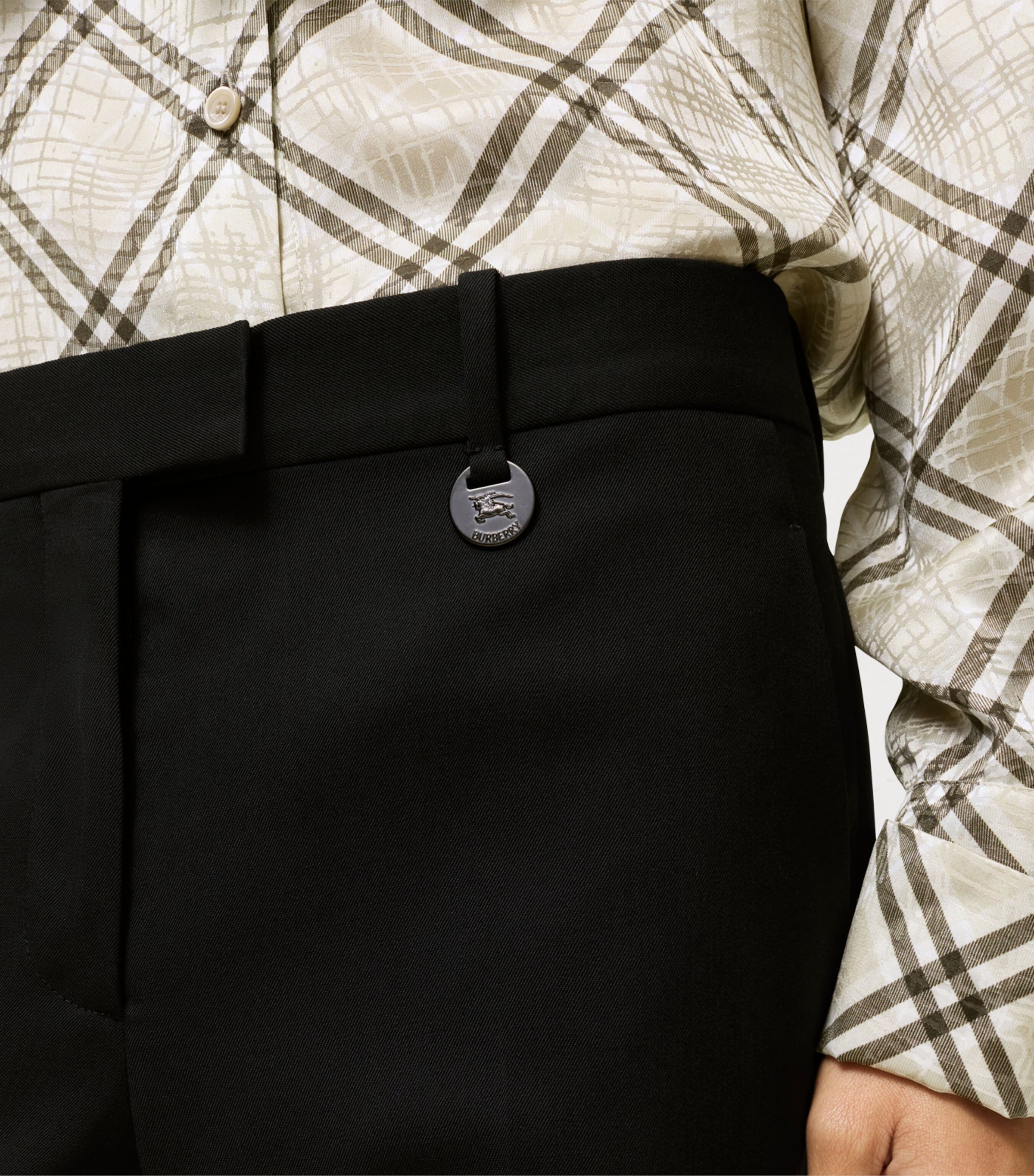 Burberry Womens Flare Trousers Black Image 3
