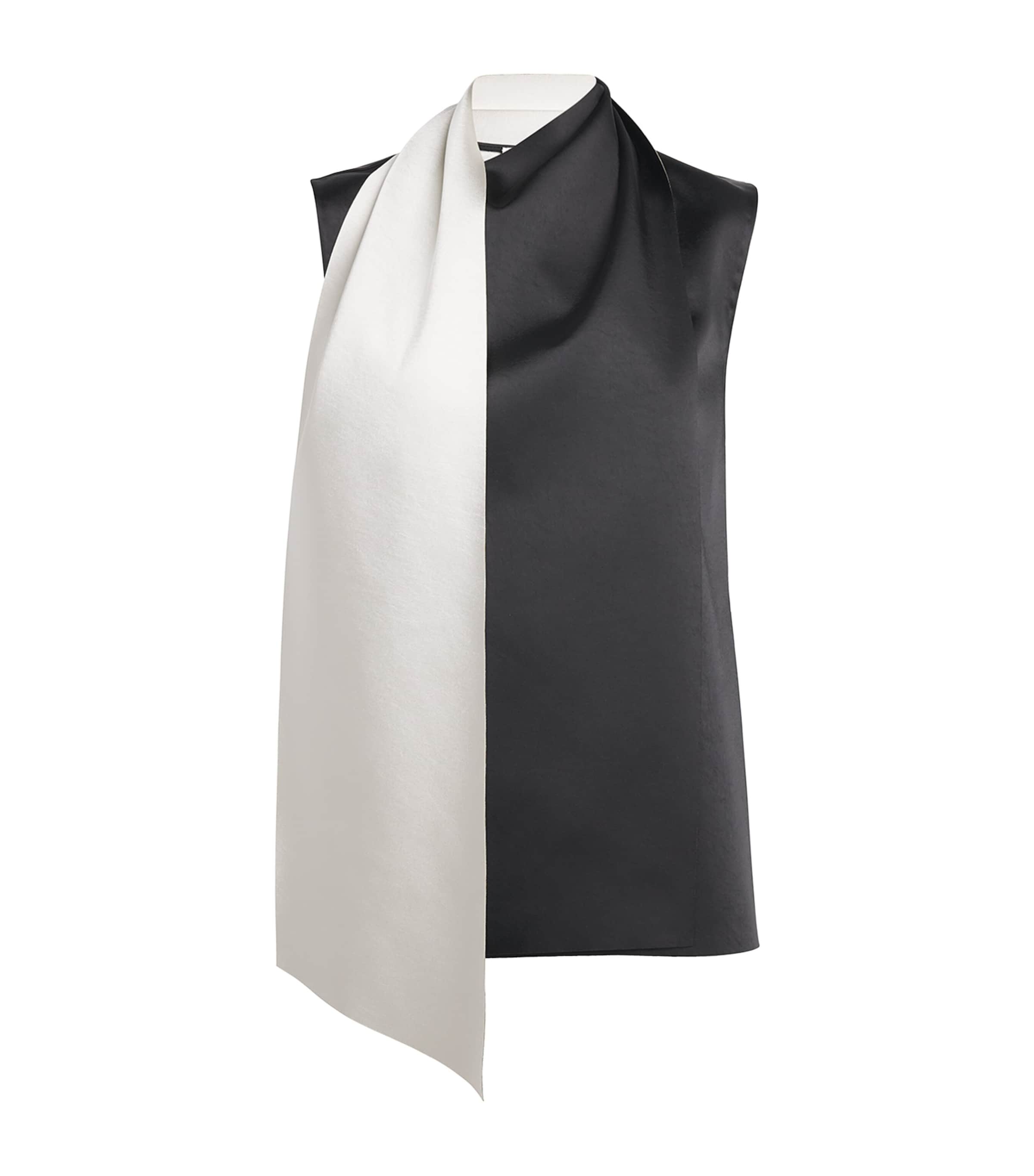 Scarf-Detail Blouse BLACK/IVORY Image 1