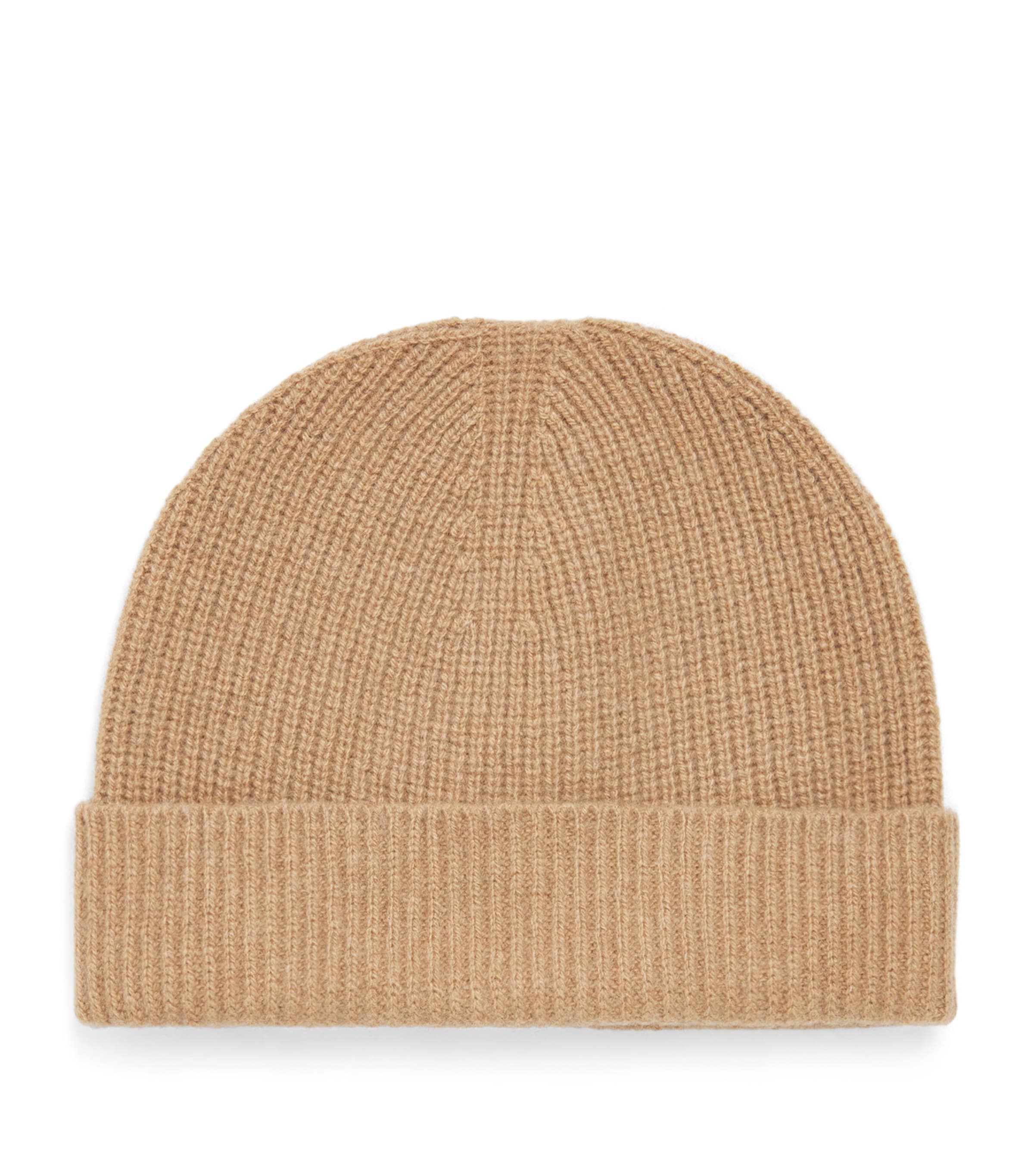 Sunspel Cashmere Ribbed Beanie In Brown