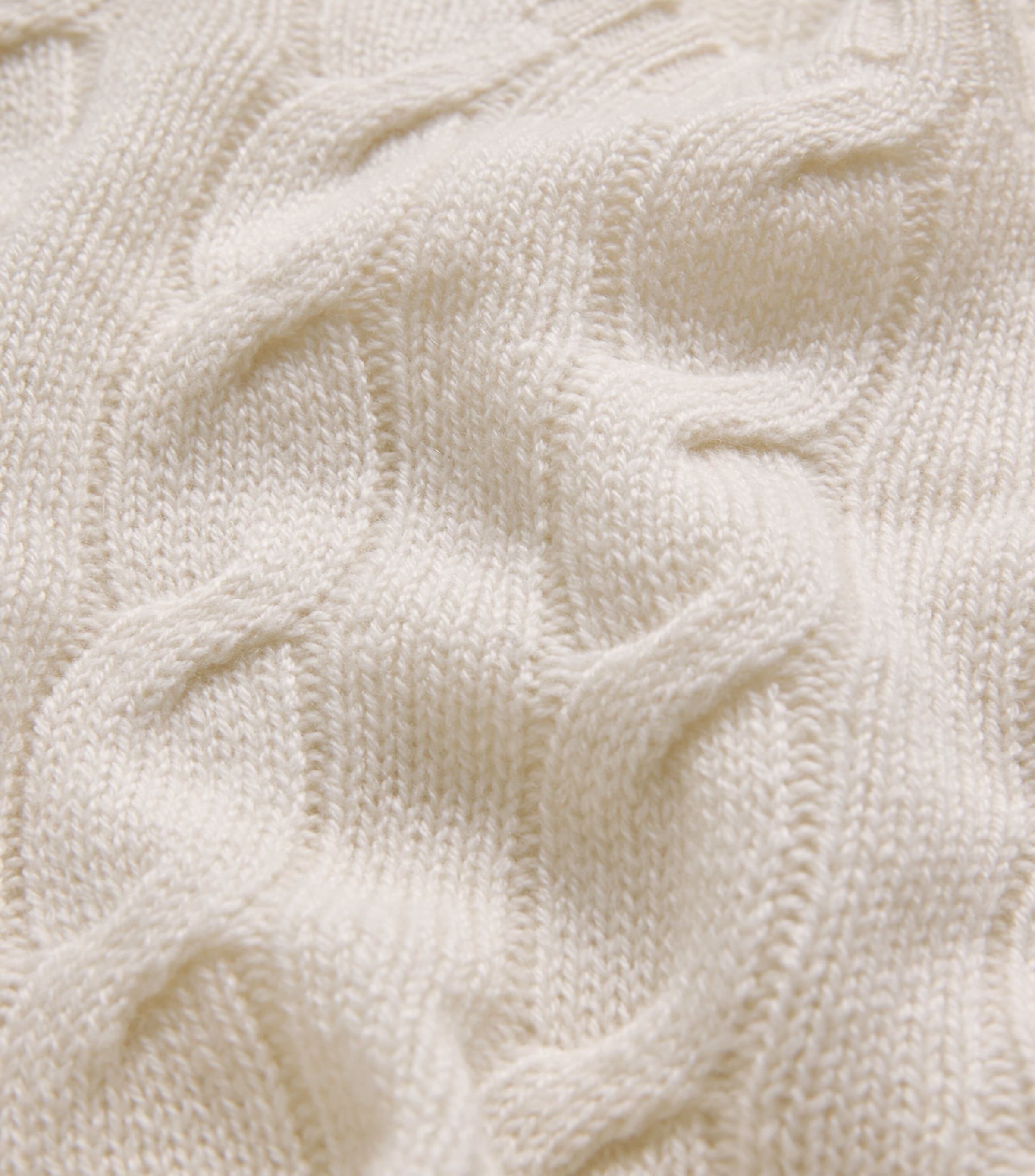 Cashmere Cable-Knit Sweater WHITE Image 5