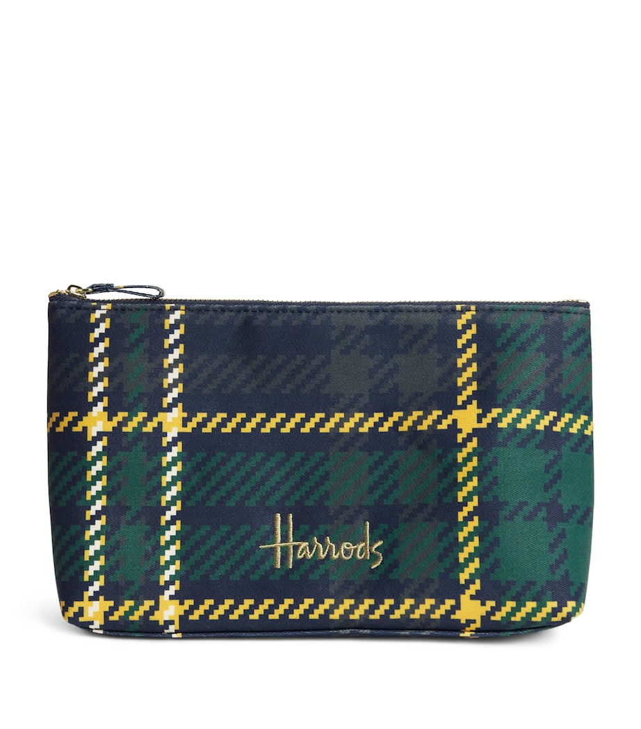 Harrods Medium Tartan Logo Pouch Navy Image 1