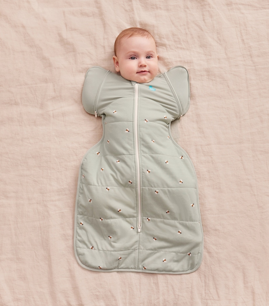 2.5 Tog Cotton-Blend Bee Swaddle Transition Bag OLIVE Image 2