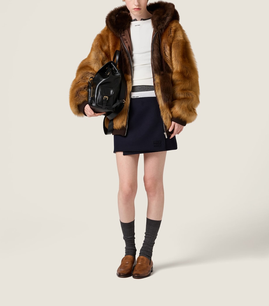 Miu Miu Womens Shearling Blouson Jacket Image 2