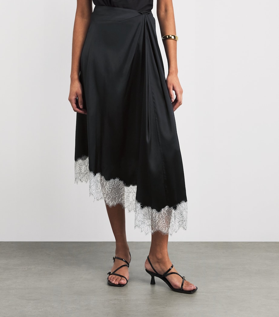 STAUD Womens Silk-Blend Sonoma Midi Skirt Blk Black Image 4