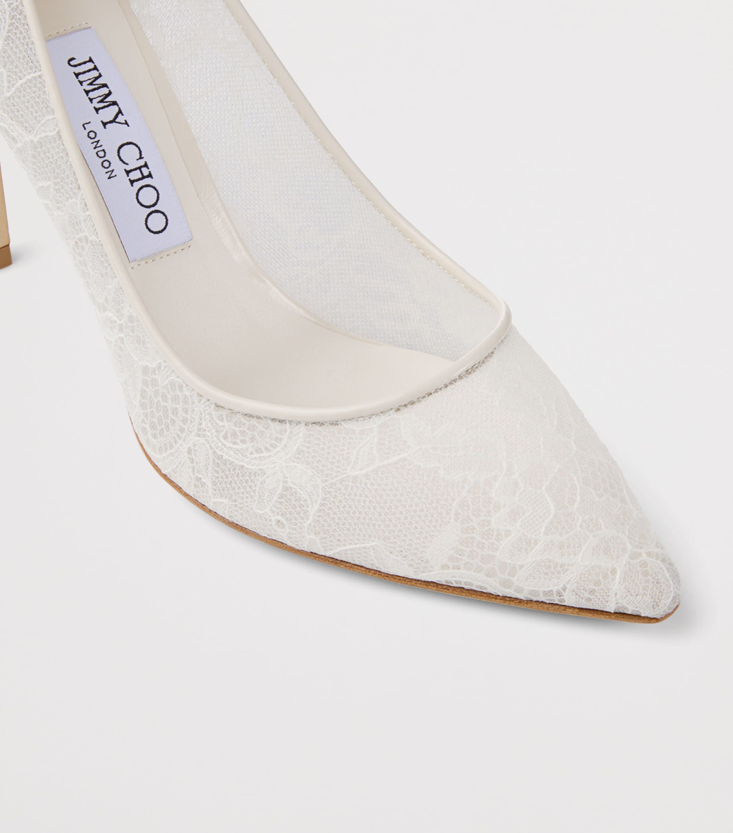【美品】JIMMY CHOO レースパンプス 37 1/2 ROMY100 Jimmy Choo Ivory Romy 85 Lace Pumps | Harrods US