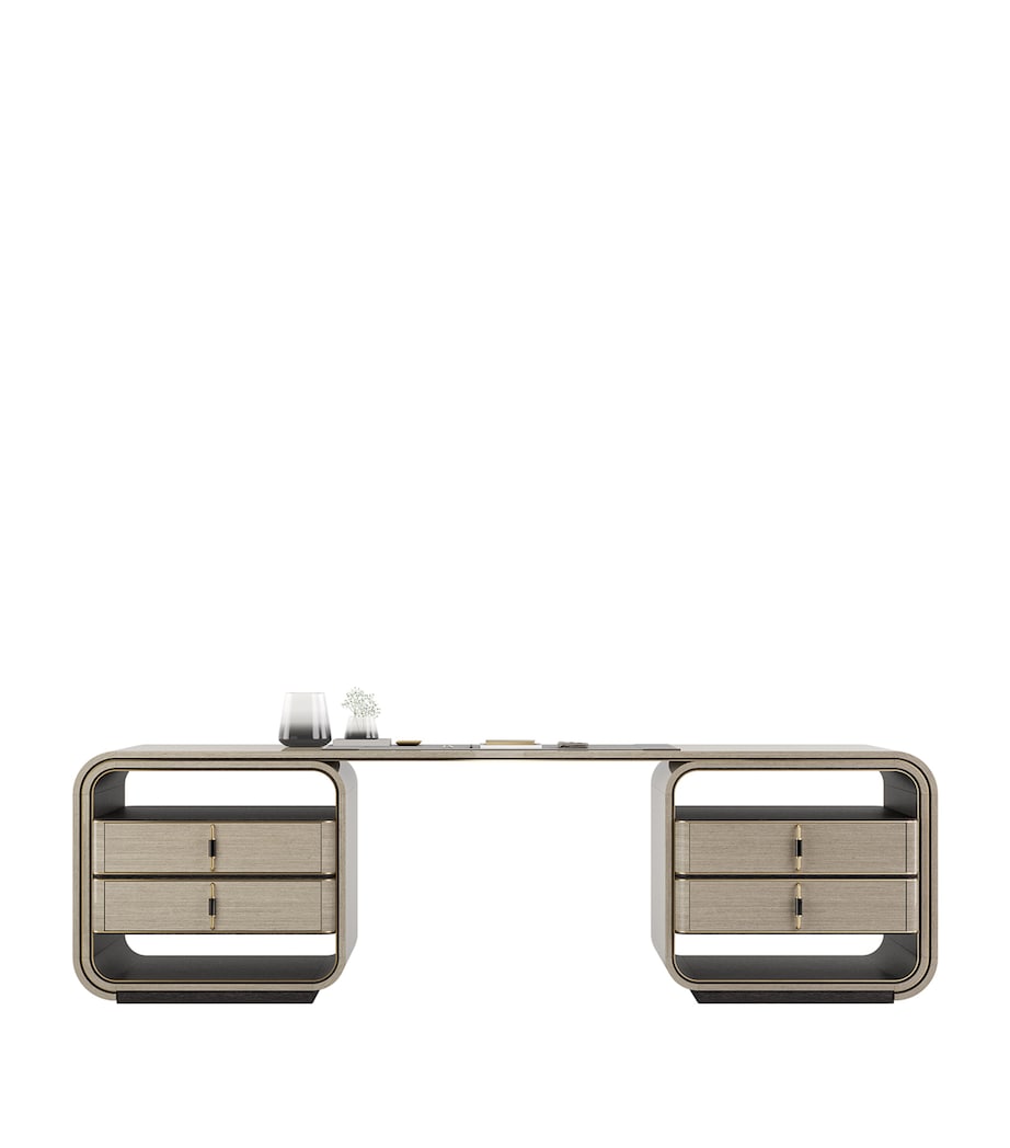 4-Drawer Colmar Desk BEIGE Image 1