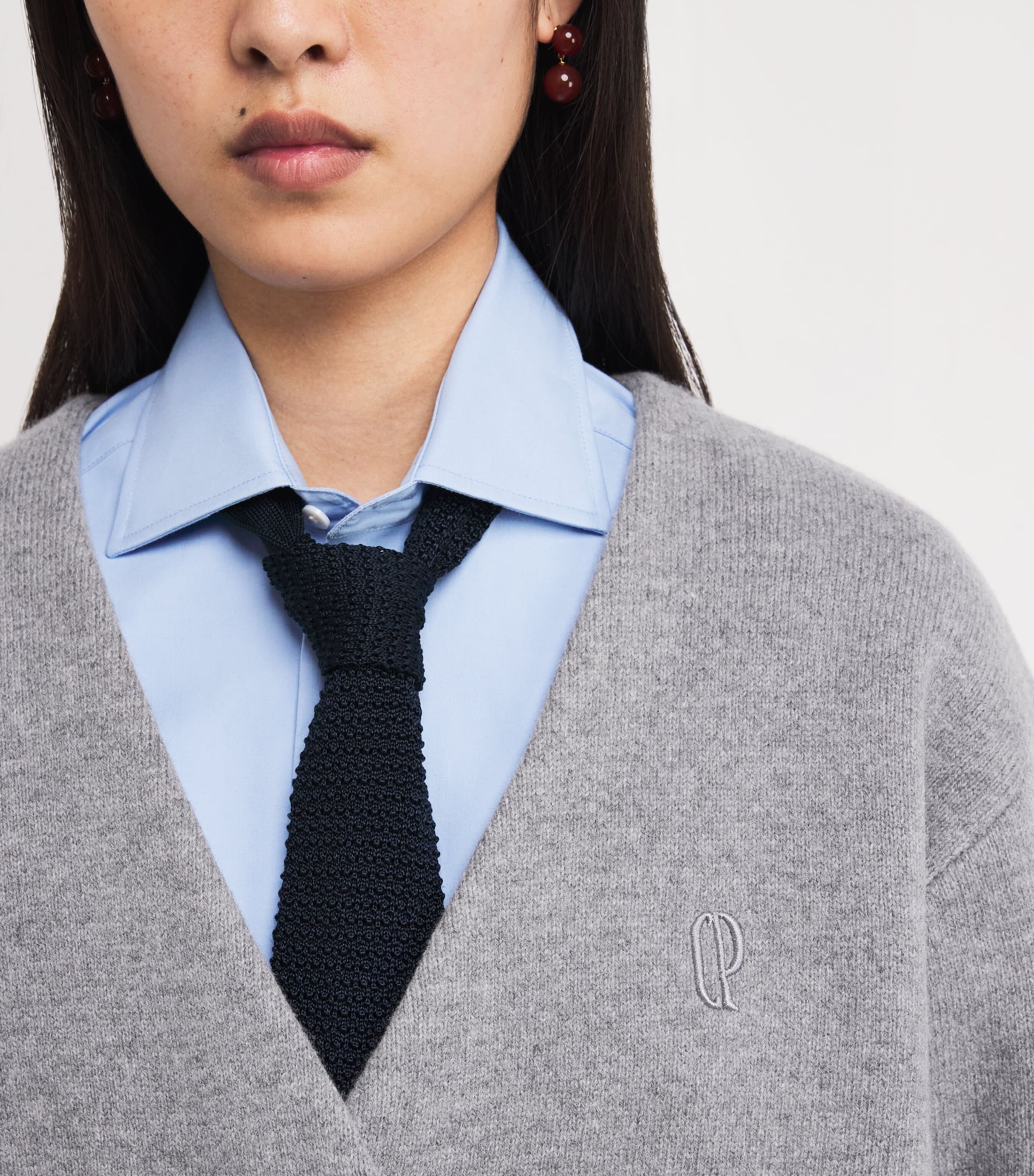 Wool-Blend Oversized Cardigan GRIS Image 6