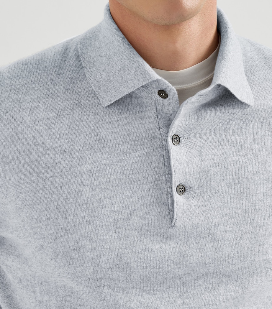 Brunello Cucinelli Mens Cashmere Polo Sweater Image 6