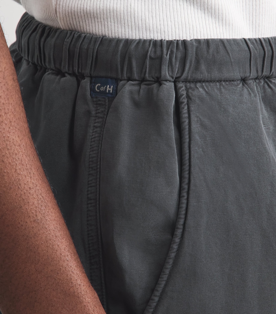 Citizens of Humanity Mens Linen Drawstring Trousers Washed Black Image 3