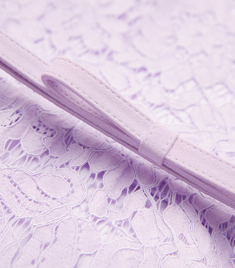 Lace Belted Mini Dress LILAC Image 5
