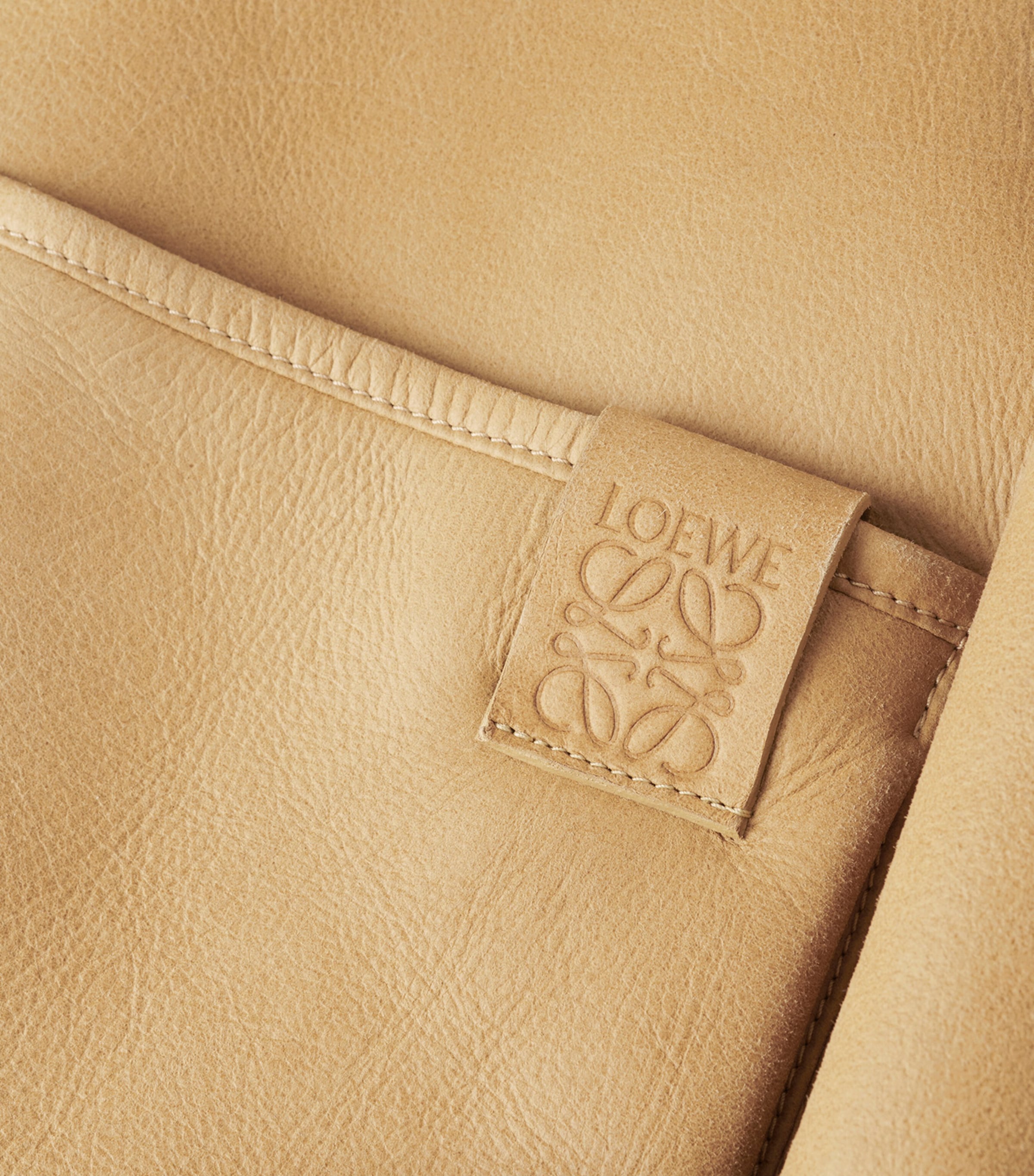 Shearling-Trim Leather Jacket WHITE/GOLD Image 6