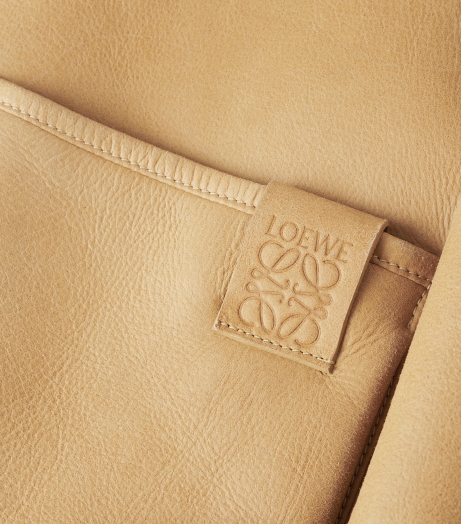 Shearling-Trim Leather Jacket WHITE/GOLD Image 6