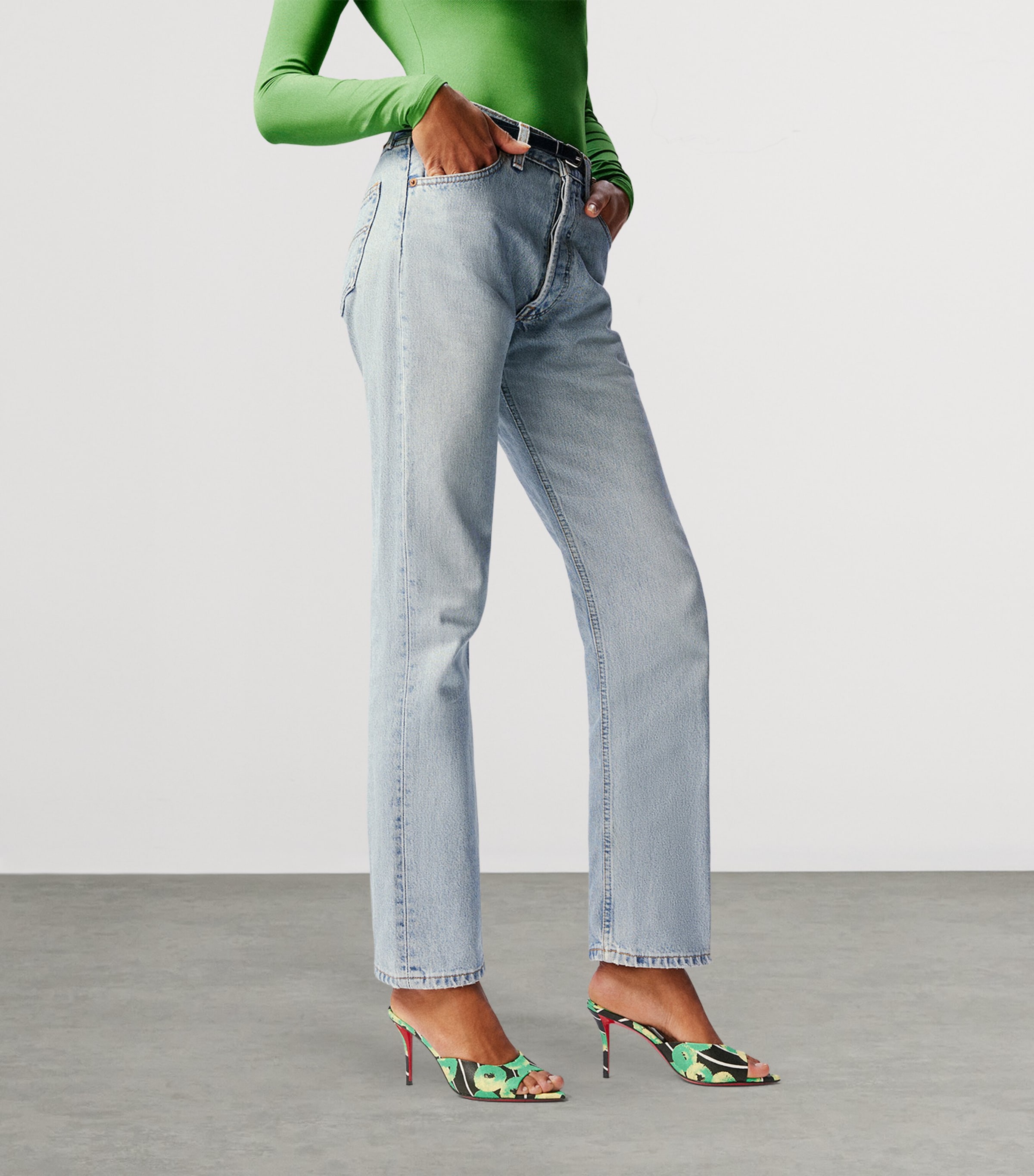 Miss Z Cotton Abstract Print Mules 80 8251 Image 2