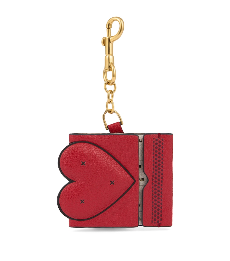 Anya Hindmarch Leather Matchbook Key Charm Bright Red Image 1