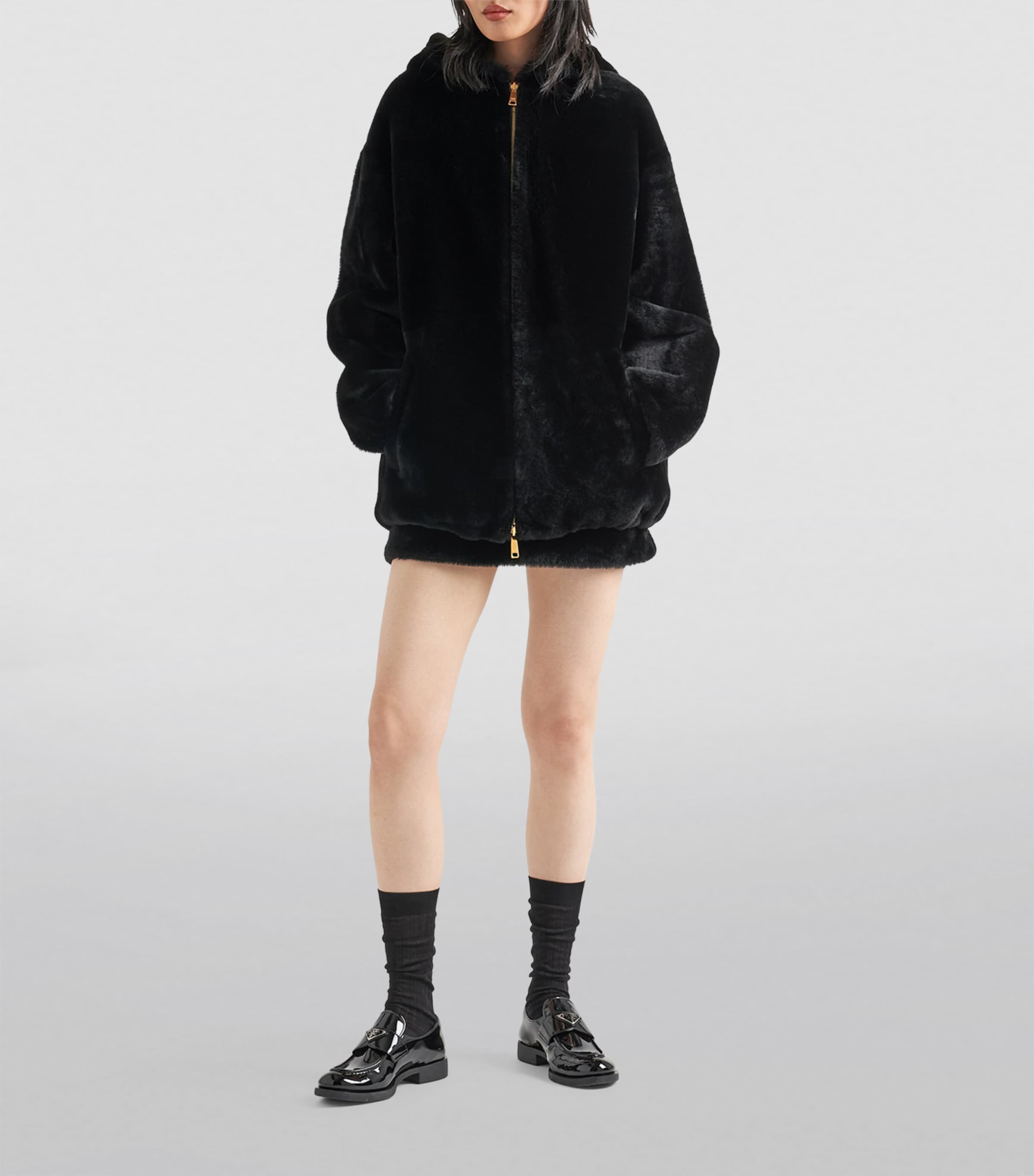 Prada Shearling Reversible Jacket | Harrods UK