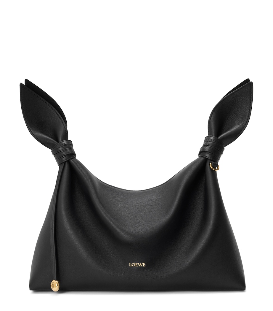 LOEWE Medium Leather Scarf Shoulder Bag Black Image 1
