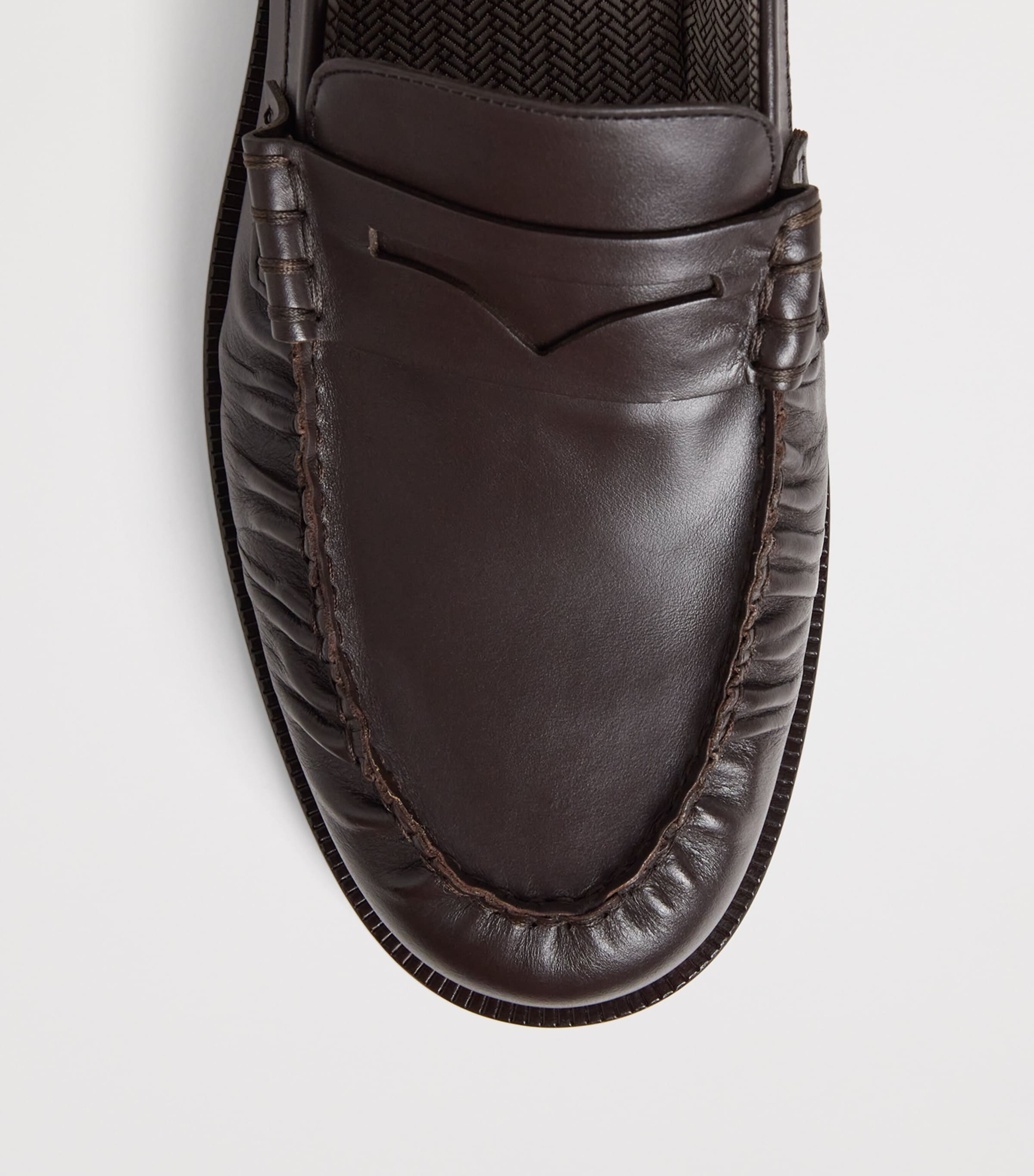 Emporio Armani Brown Leather Loafers | Harrods US