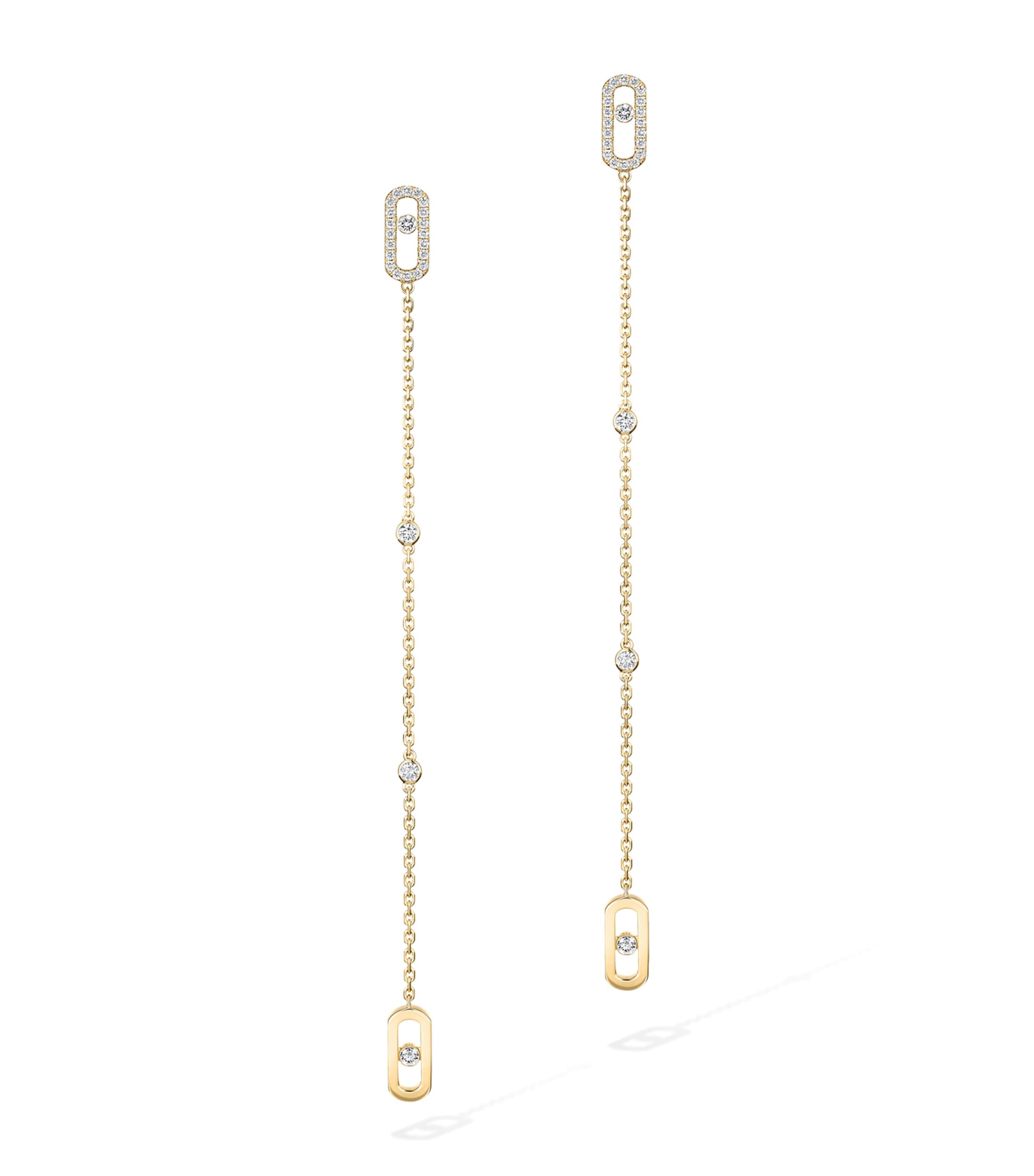 Messika Move Uno Yellow Gold and Diamond Drop Earrings (0.33ct) Yellow Gold