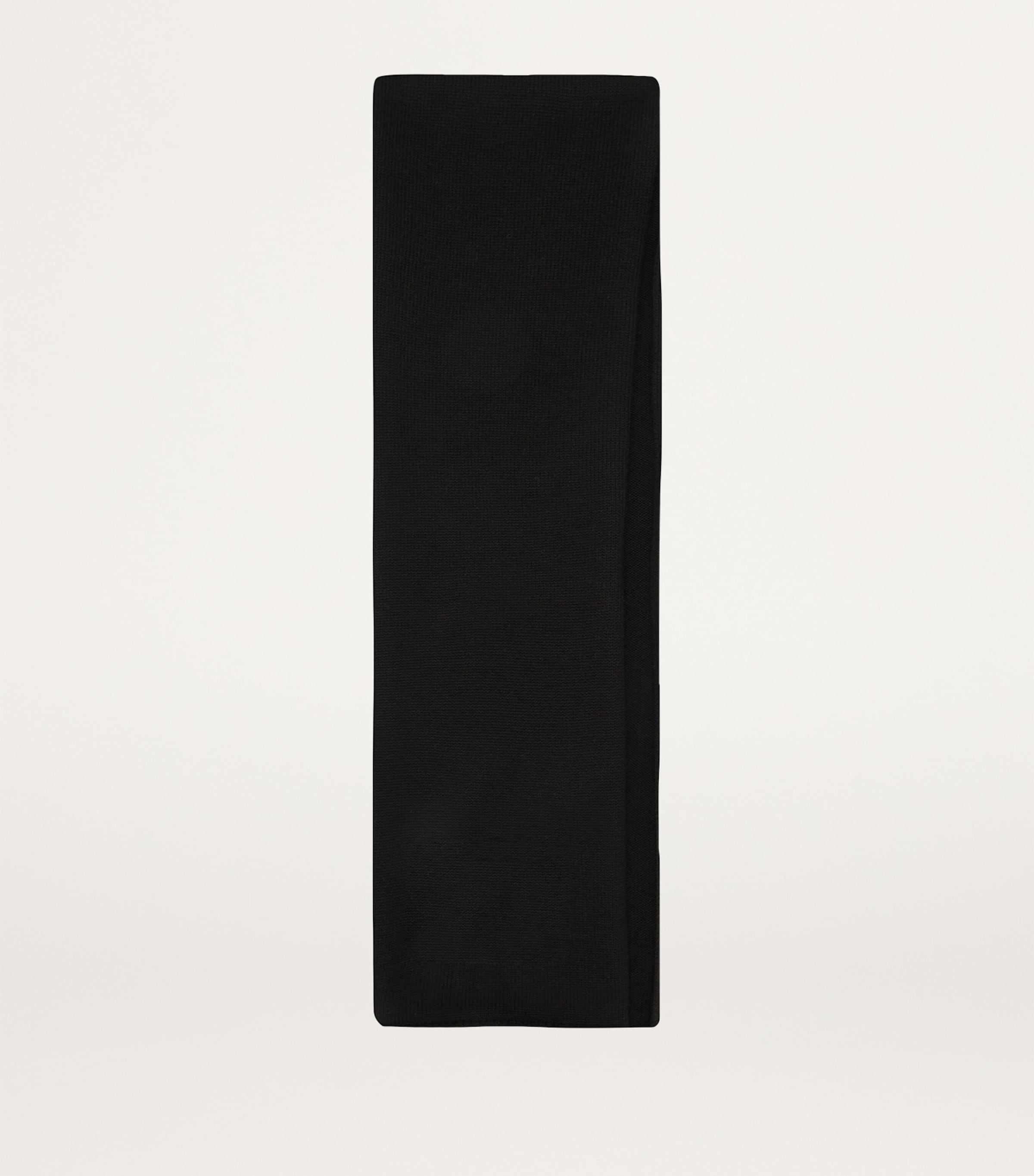 Wool Logo-Patch Scarf N0000-BLACK Image 2