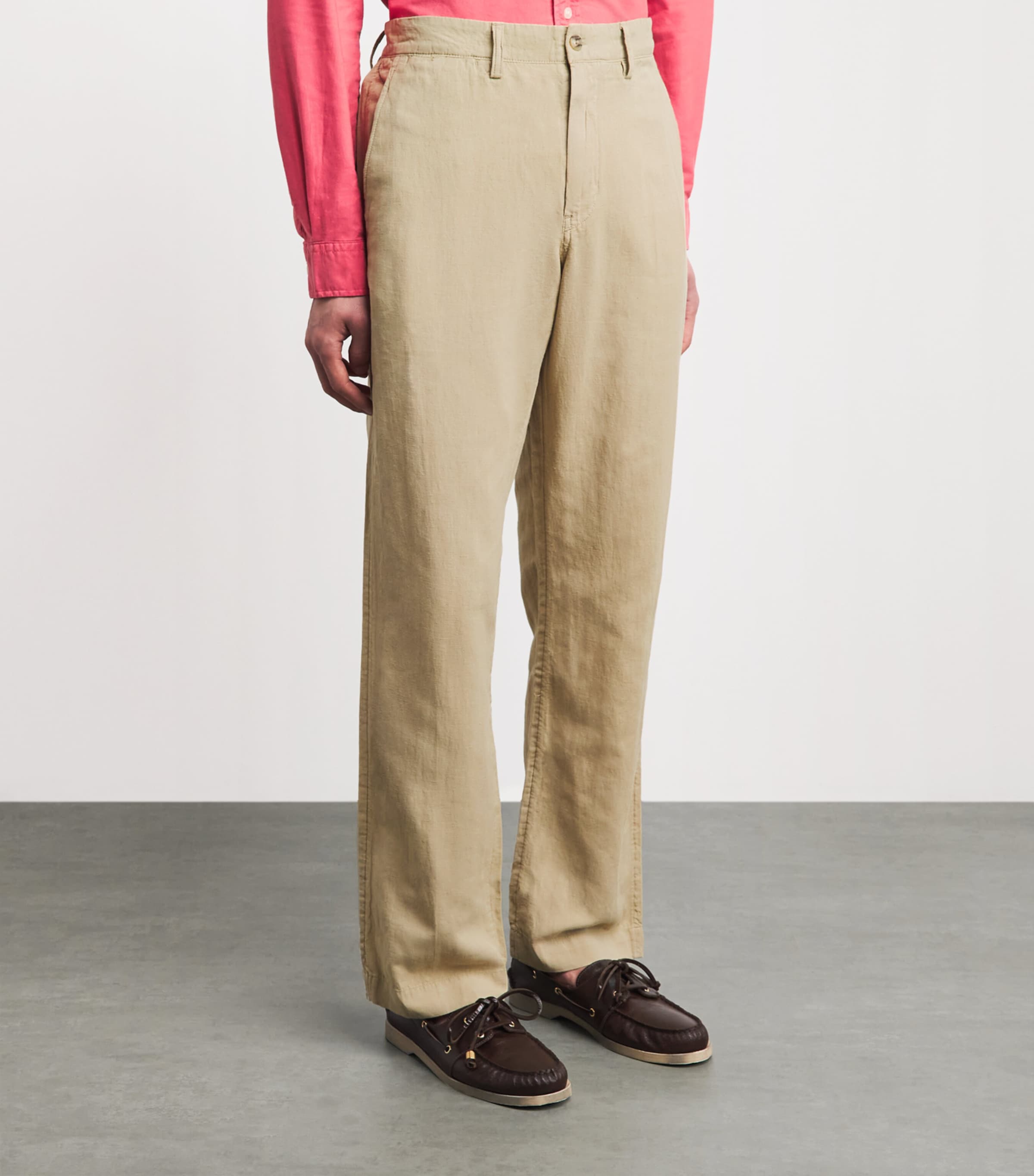 Polo Ralph Lauren Mens Linen-Cotton Straight Trousers Coastal Beige Image 4