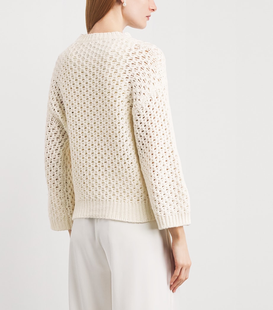Fabiana Filippi Womens Wool-Blend Sequin Sweater Rafia Image 5