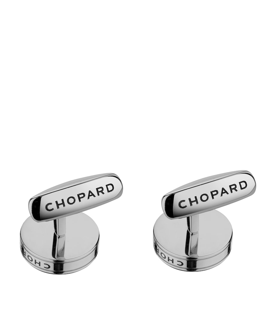 Stainless Steel And Carbon Fibre Classic Racing Cufflinks GREEN Image 2