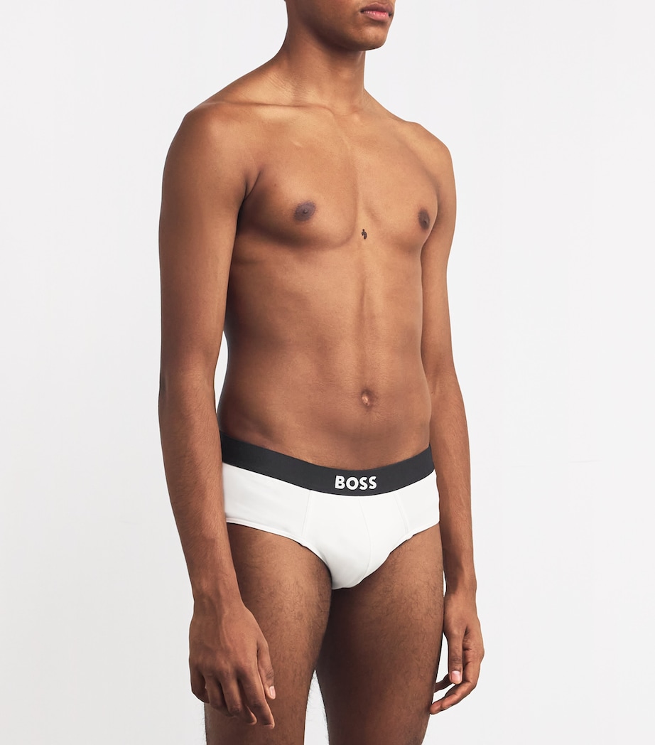 Stretch-Cotton Logo Briefs (Pack of 3) 100-WHITE Image 2