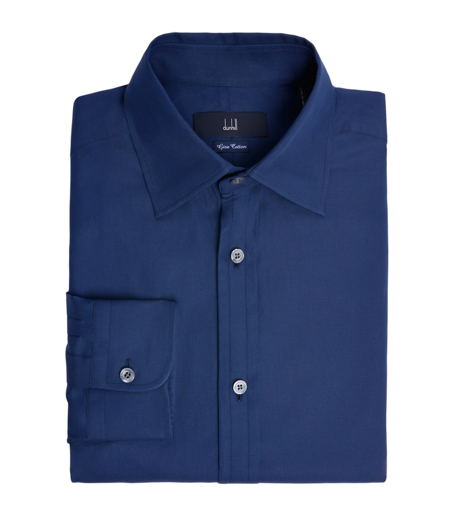 Dunhill Mens Giza Cotton Formal Shirt Navy Image 1