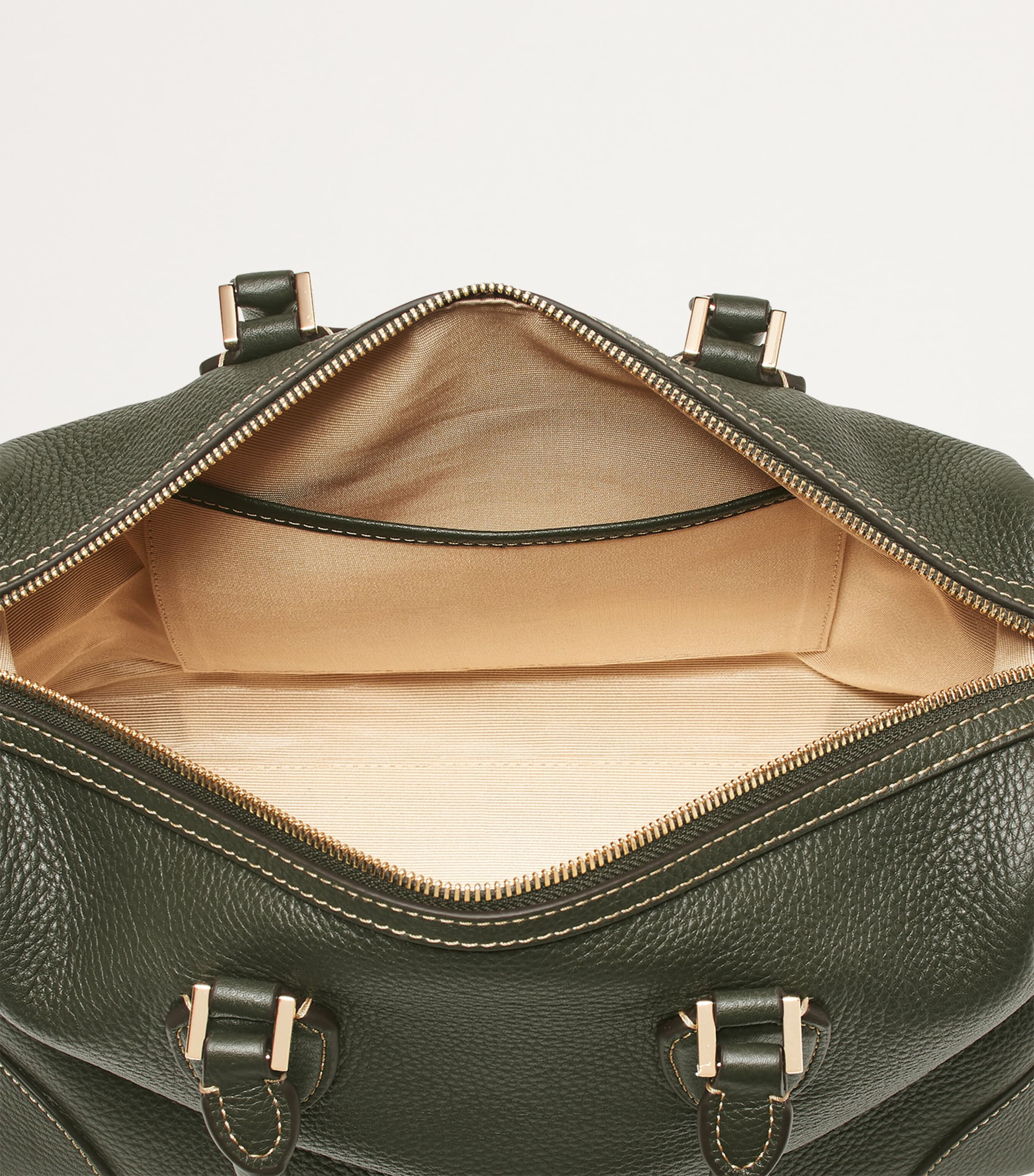 Leather Hudson Bowling Bag GREEN Image 6