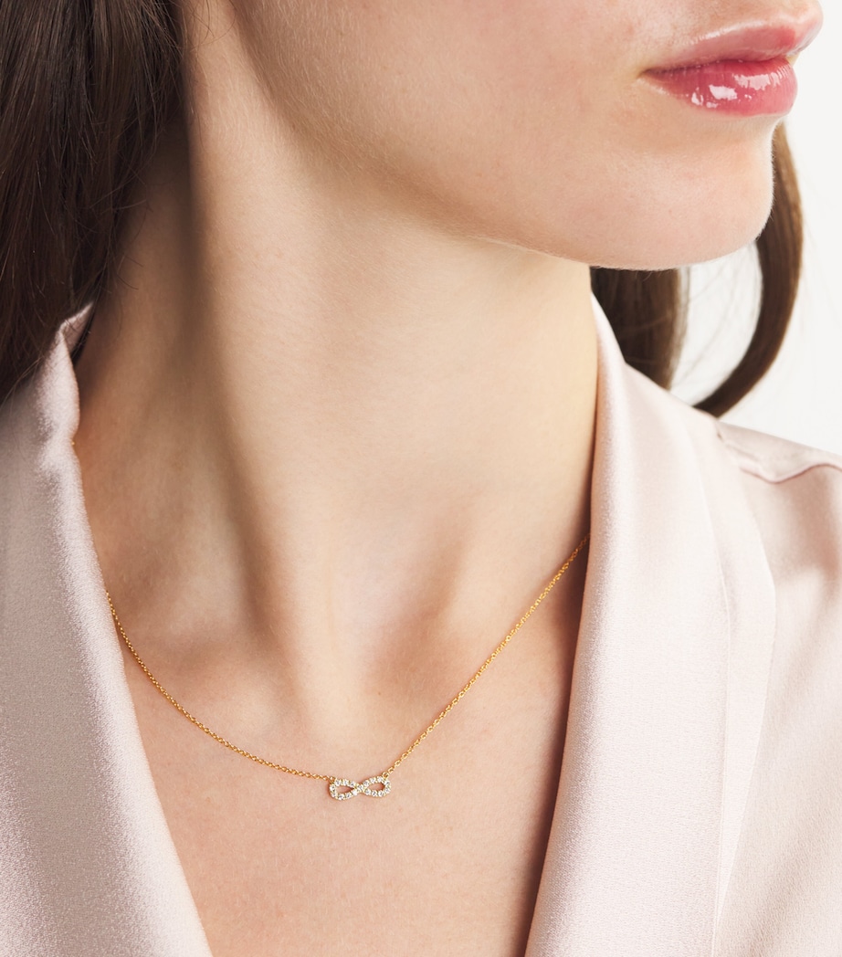 Yellow Gold and Diamond Infinity Necklace YELLOW GOLD Image 2