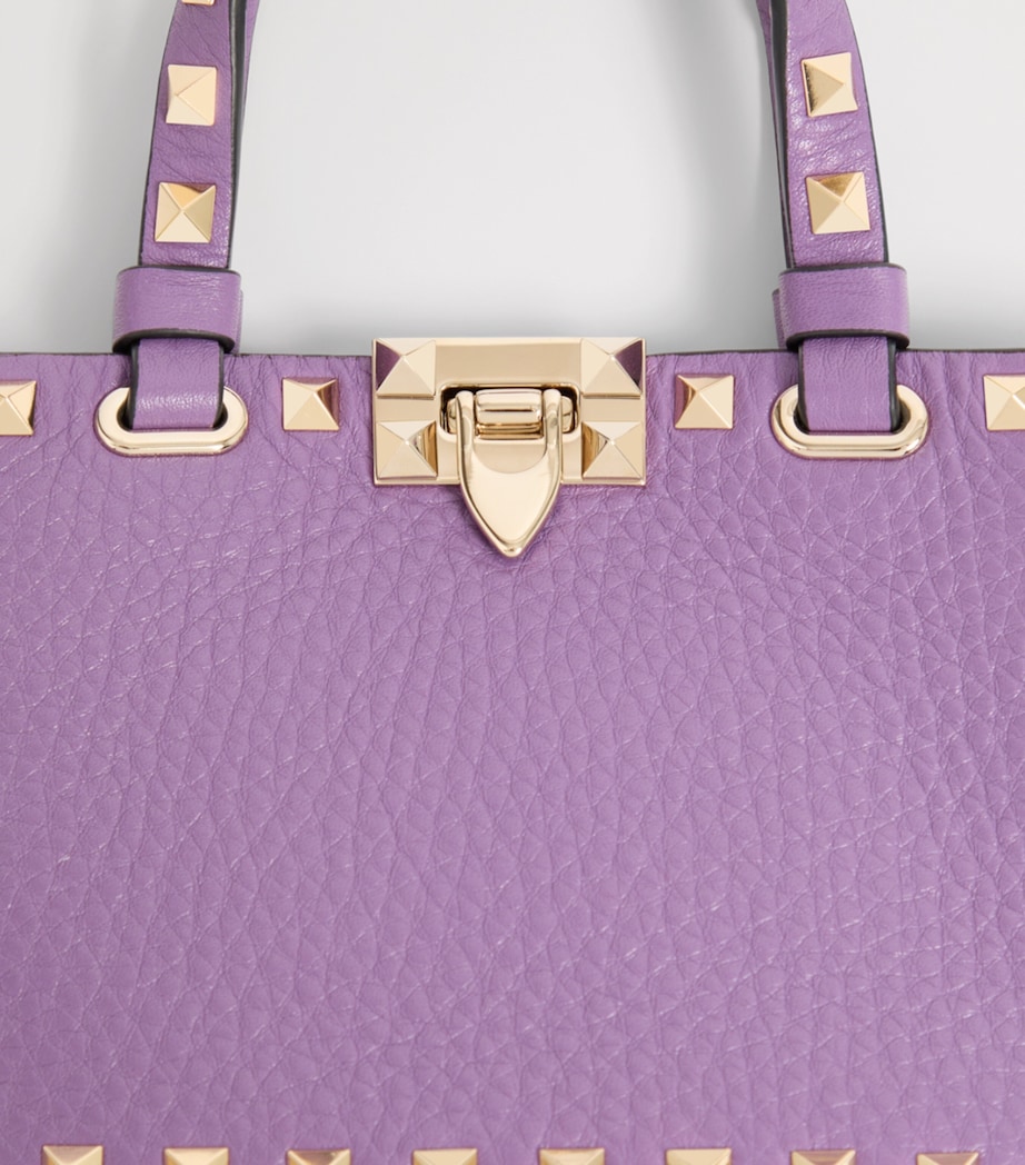Valentino Garavani Mini Leather Rockstud Tote Bag Image 6