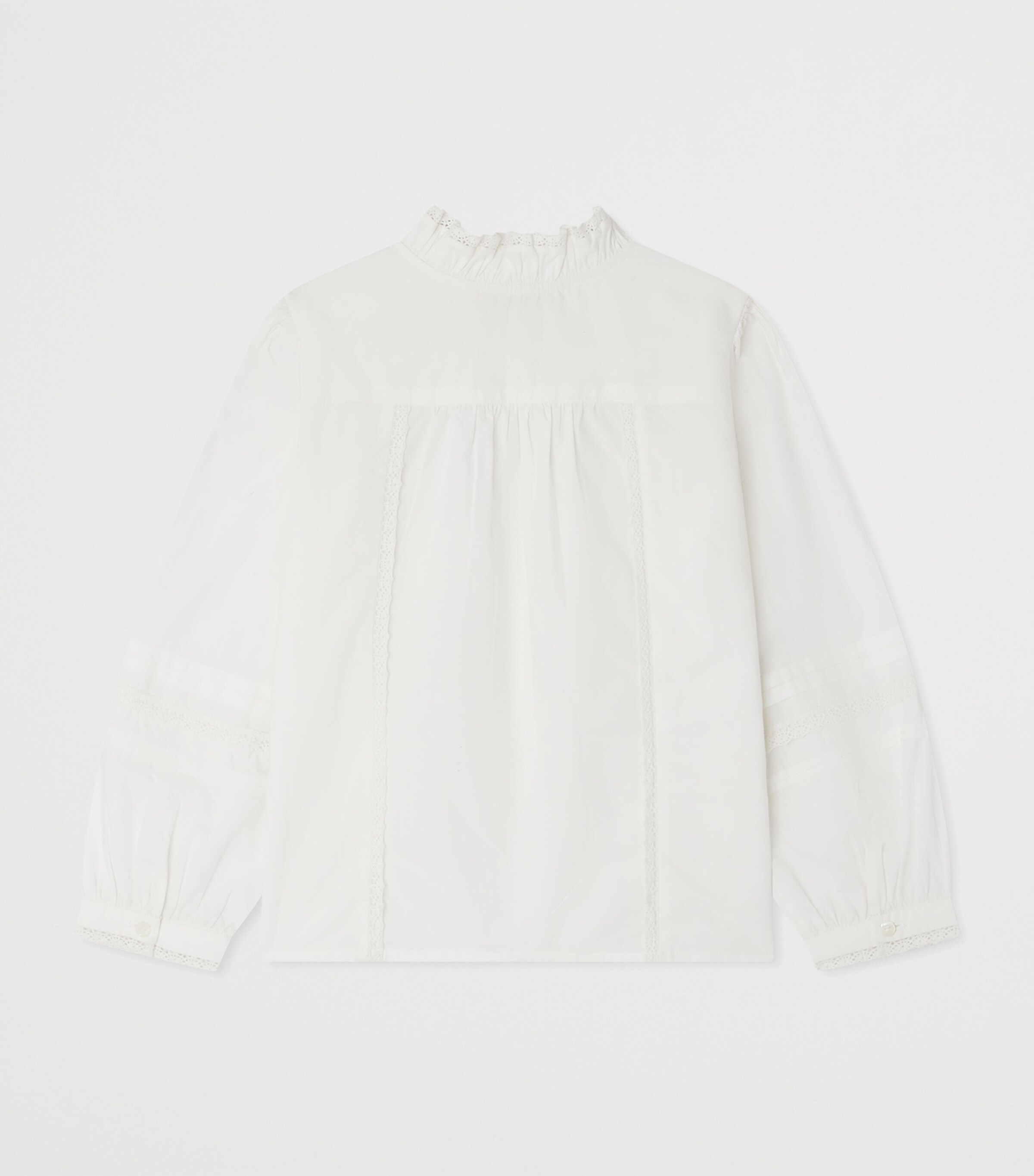Cotton Poplin Emelia Blouse (10-14 Years) BLANC LAIT Image 2
