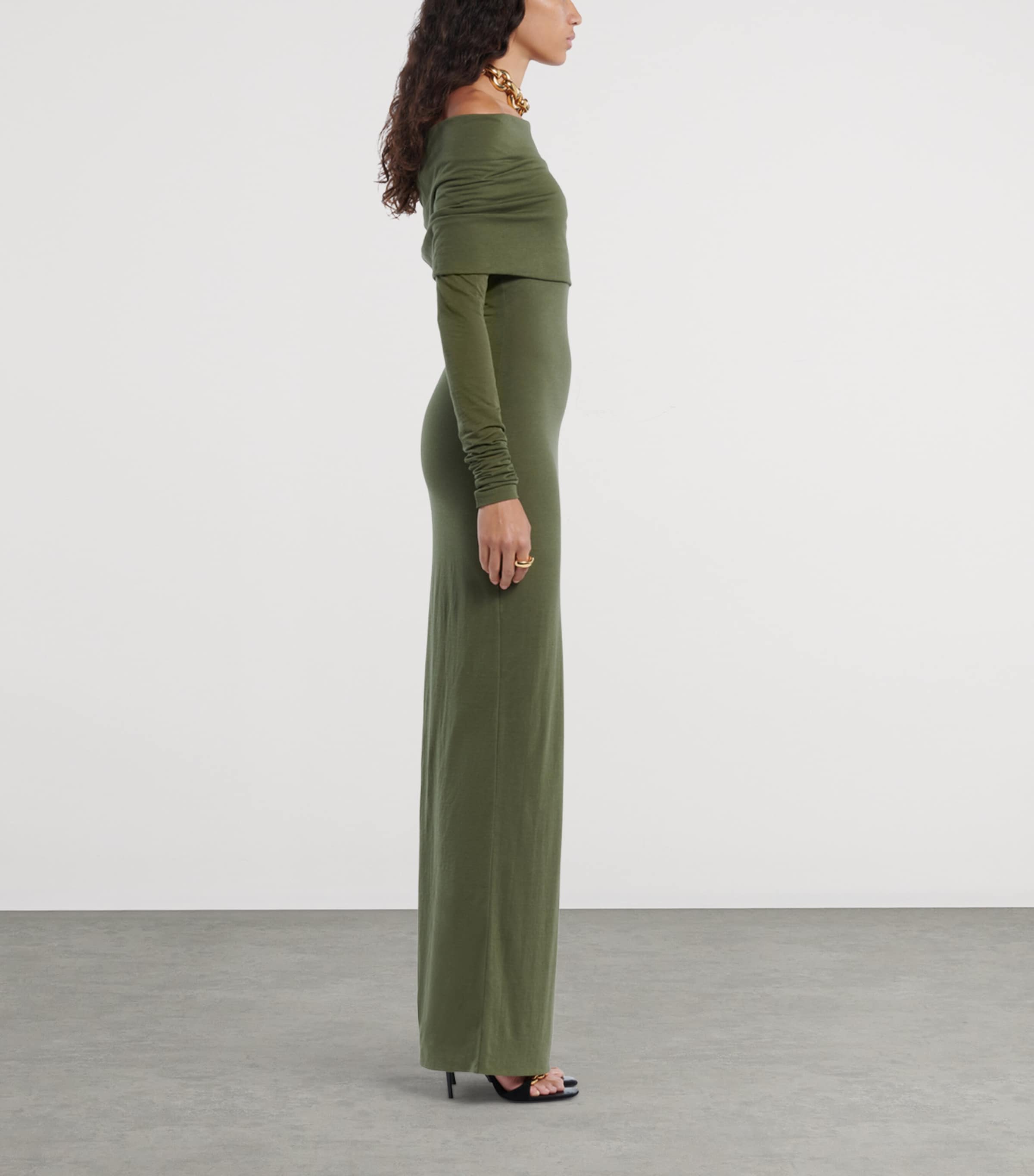 Balenciaga Womens Long-Sleeve Maxi Dress Image 4