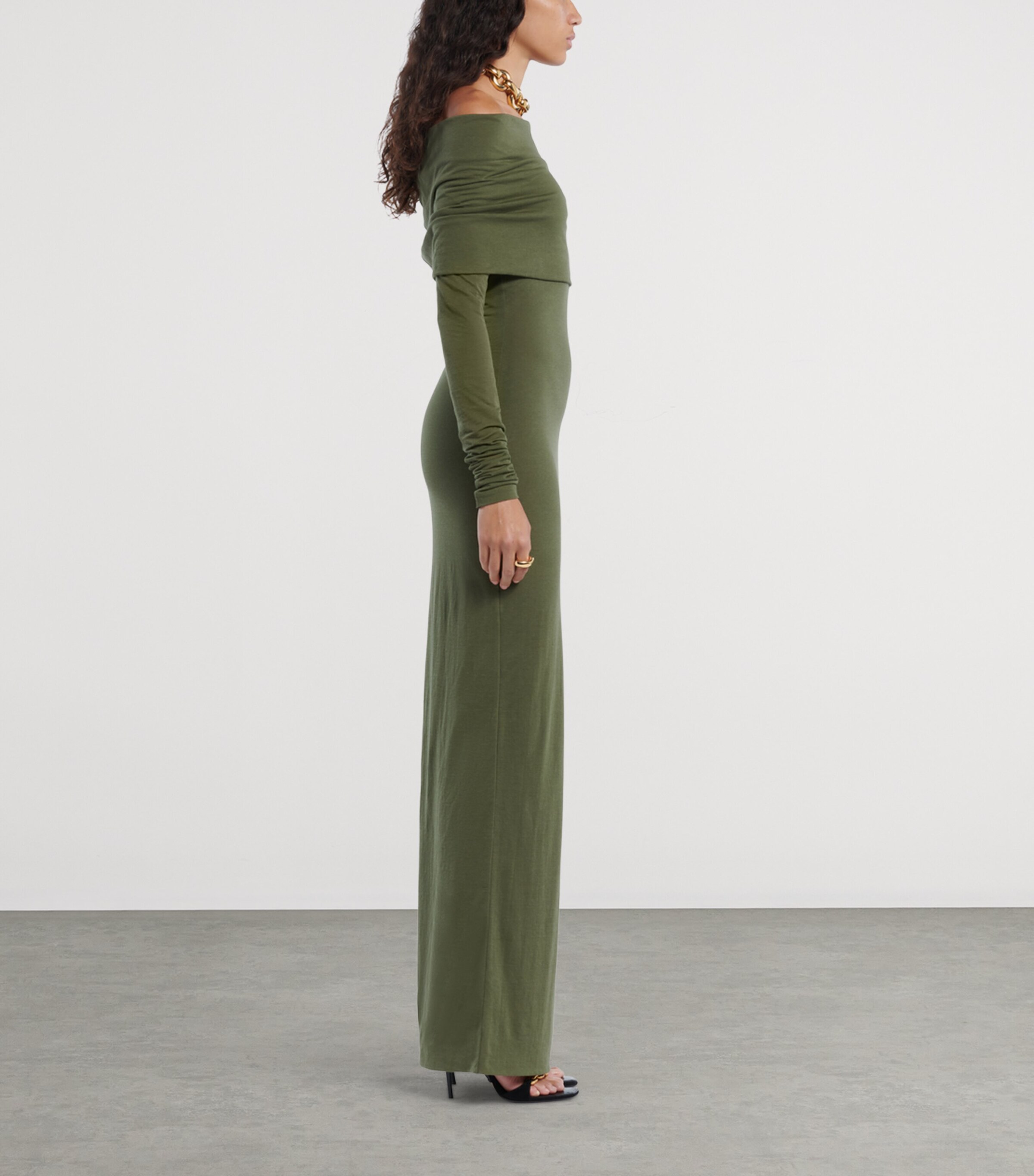 balenciaga long sleeve dress Balenciaga Long Sleeve Maxi Dress - Black