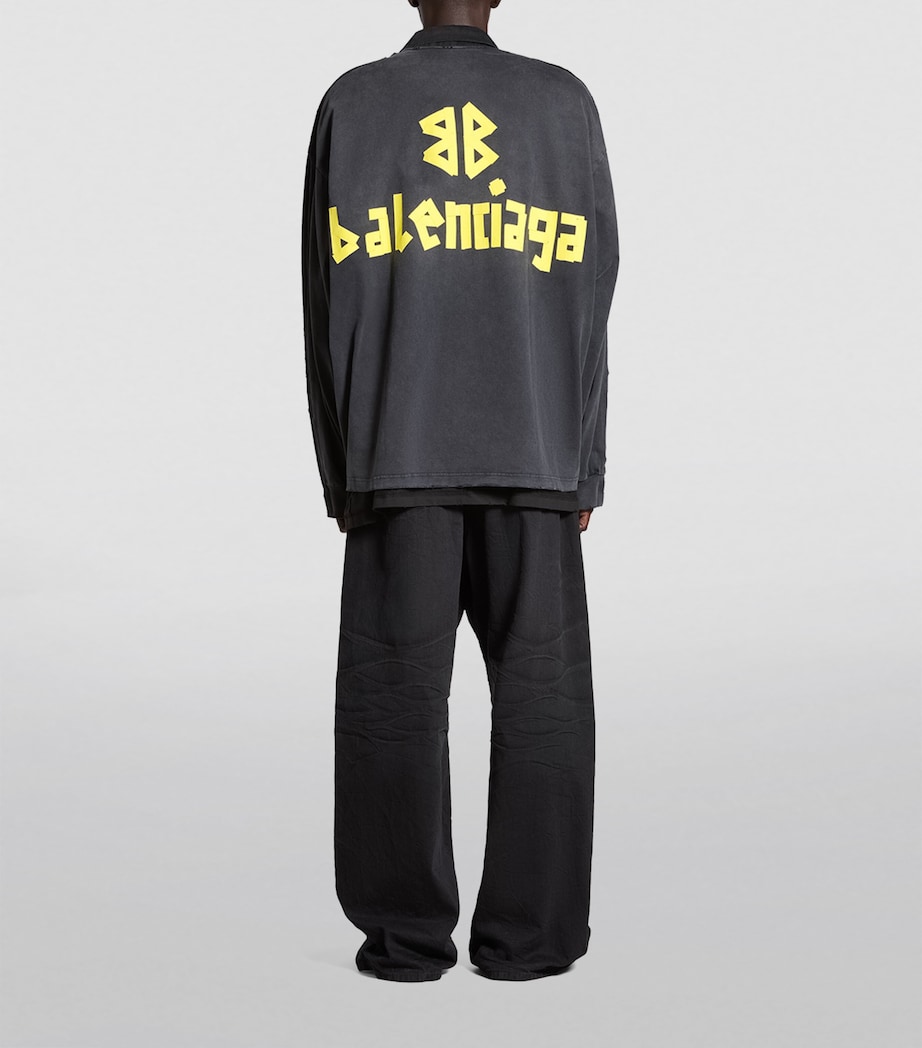 Balenciaga Mens Denim Oversized Hybrid Jacket Image 4