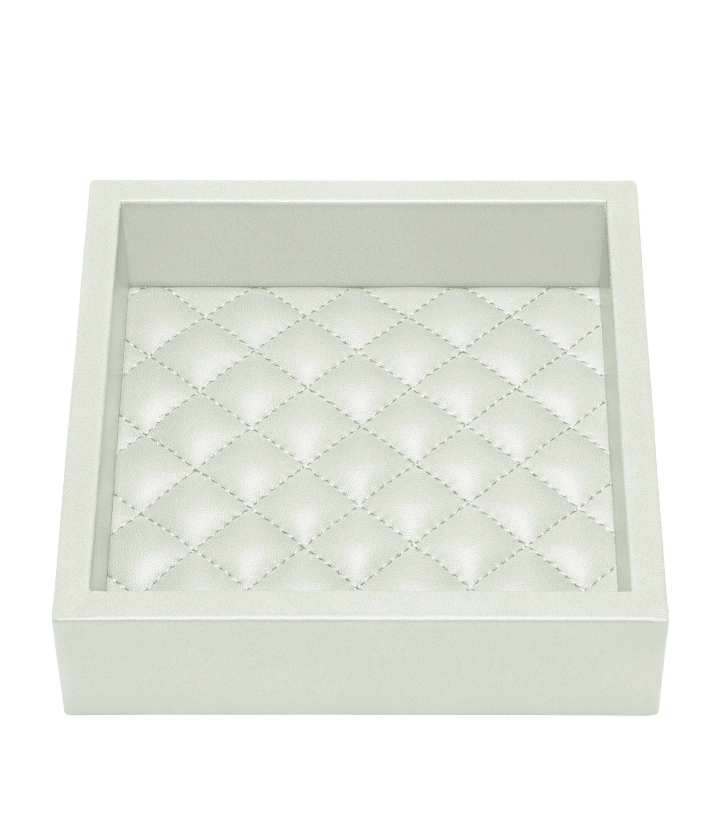 Riviere Small Quilted Febe Diamonds Tray In Green