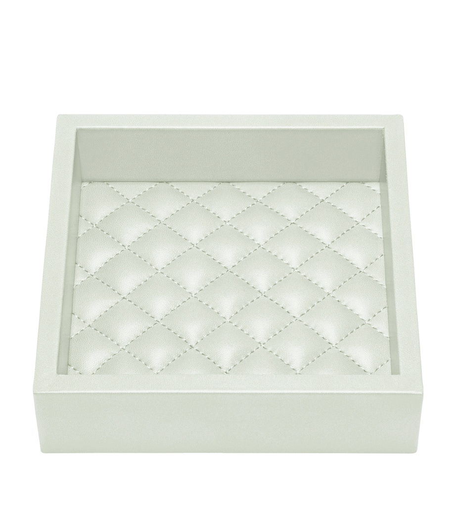 Small Quilted Febe Diamonds Tray CELADON GREEN Image 1
