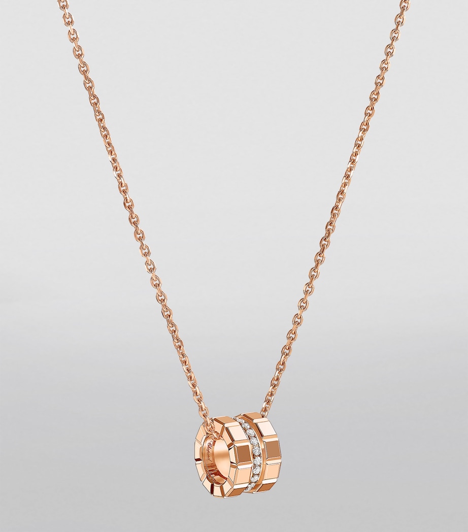 Rose Gold and Diamond Ice Cube Necklace 18K ROSE GOLD Image 4