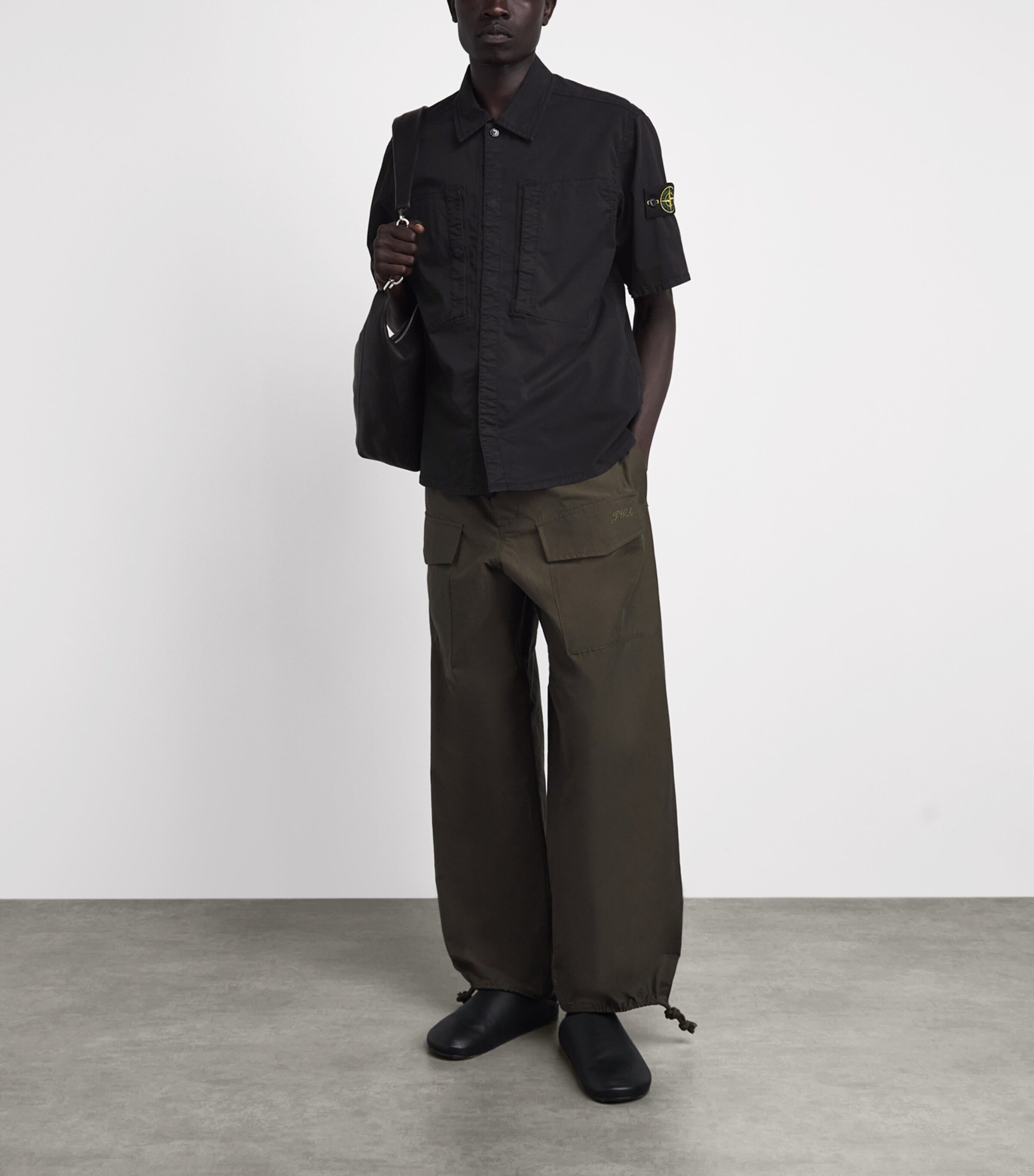 Stone Island Mens Stretch-Cotton Short-Sleeve Shirt Image 2